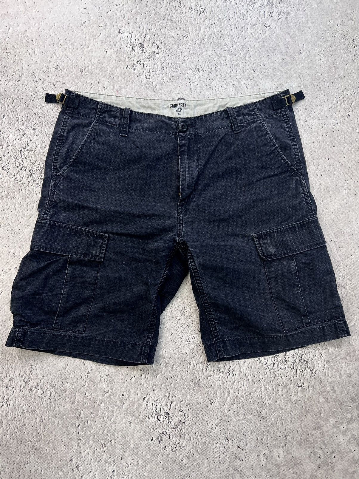 Carhartt Y2K washed cargo regular Carhartt black wash pants shorts Size US 33 - 1 Thumbnail