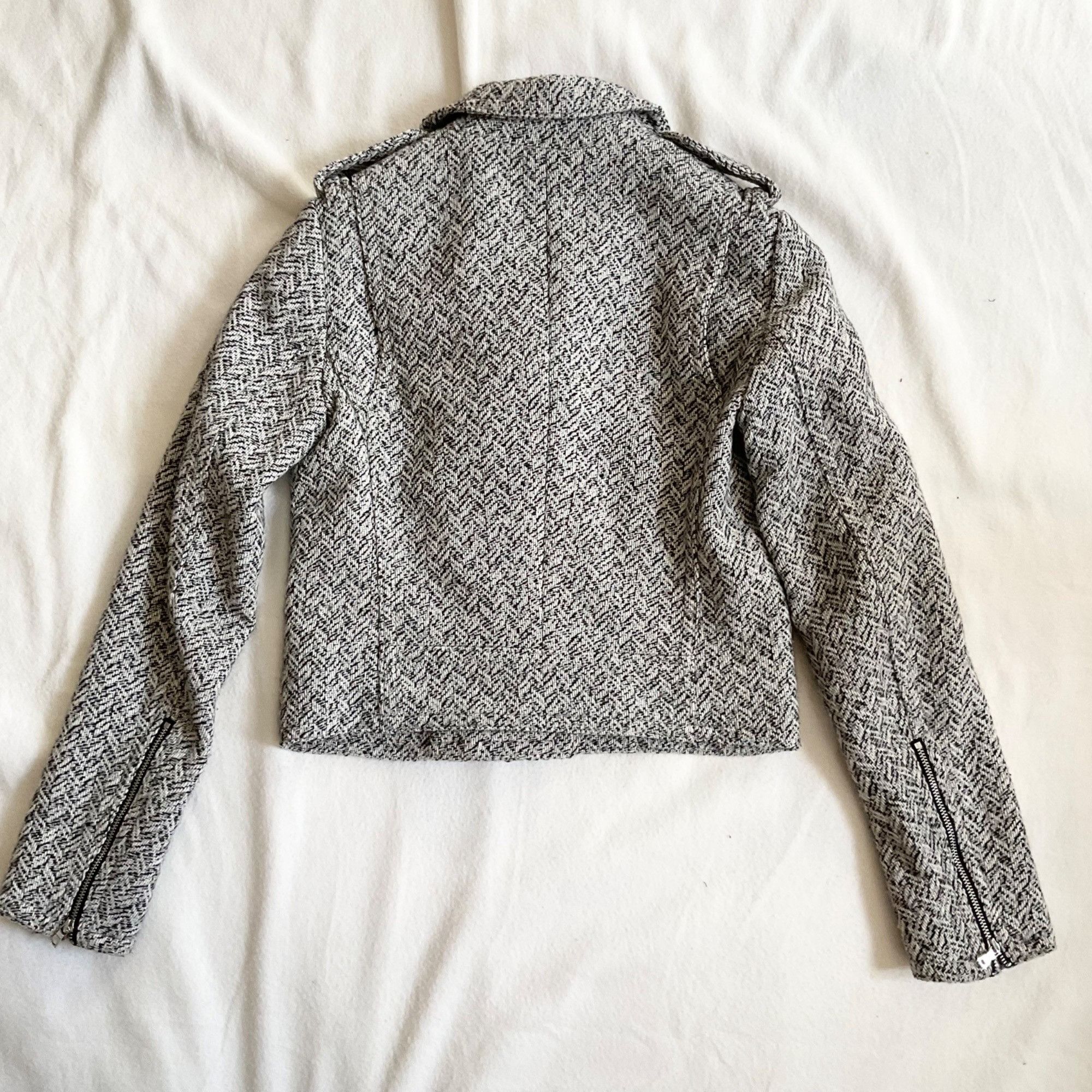 Gap GAP women gray wool short bike jacket SZ xS bust 35in Size XS / US 0-2 / IT 36-38 - 4 Thumbnail