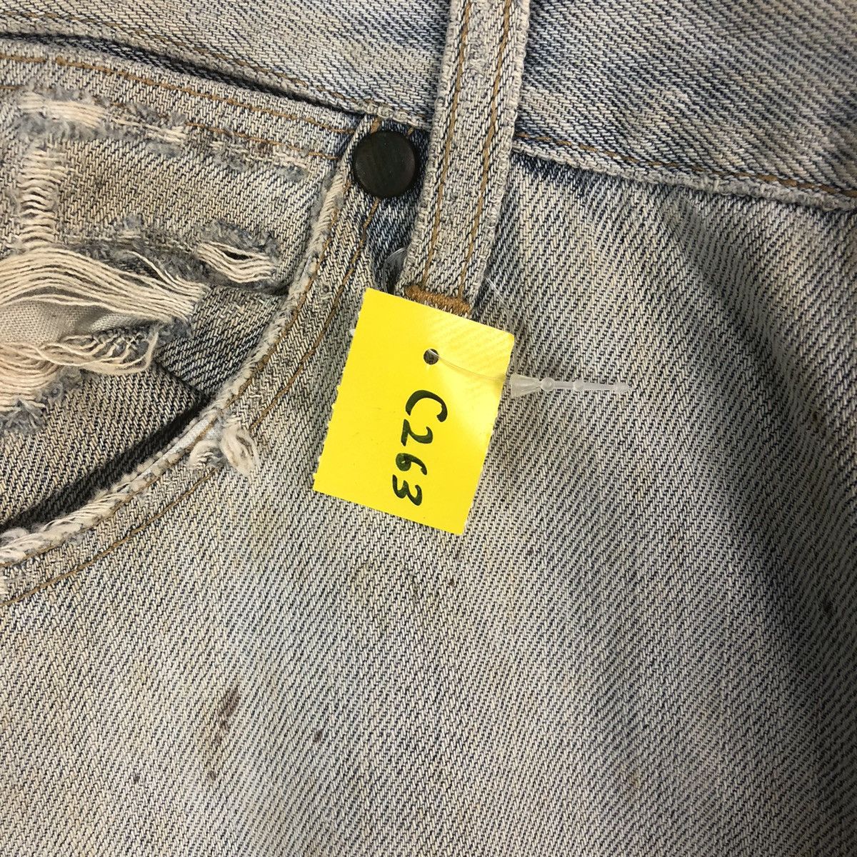 Wrangler DL Wrangler Blue Distressed Denim Pants #263 Size US 31 - 13 Thumbnail