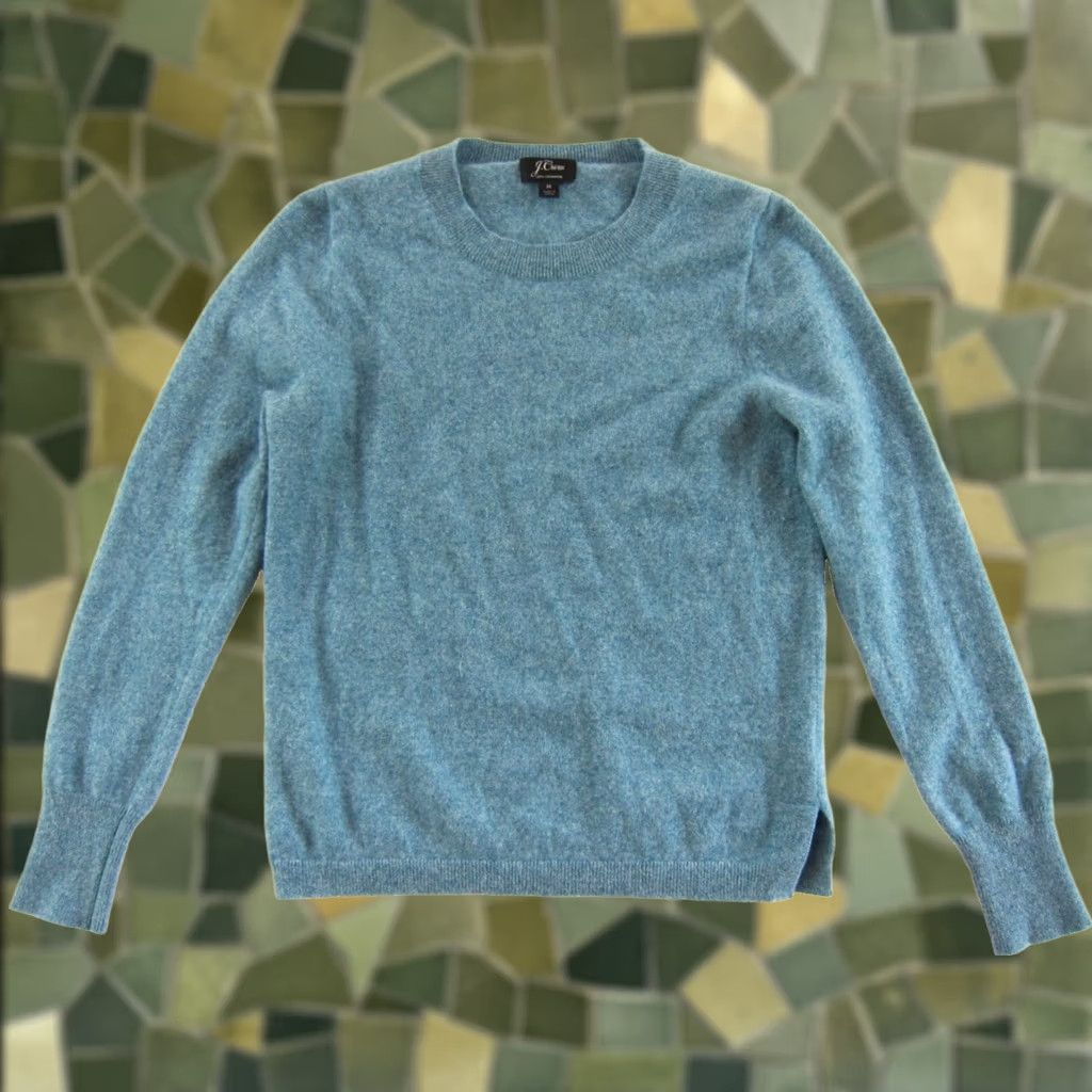 J.Crew J.Crew 100% Cashmere Teal Green Round Neck Sweater Women Size S-M Size M / US 6-8 / IT 42-44 - 1 Thumbnail
