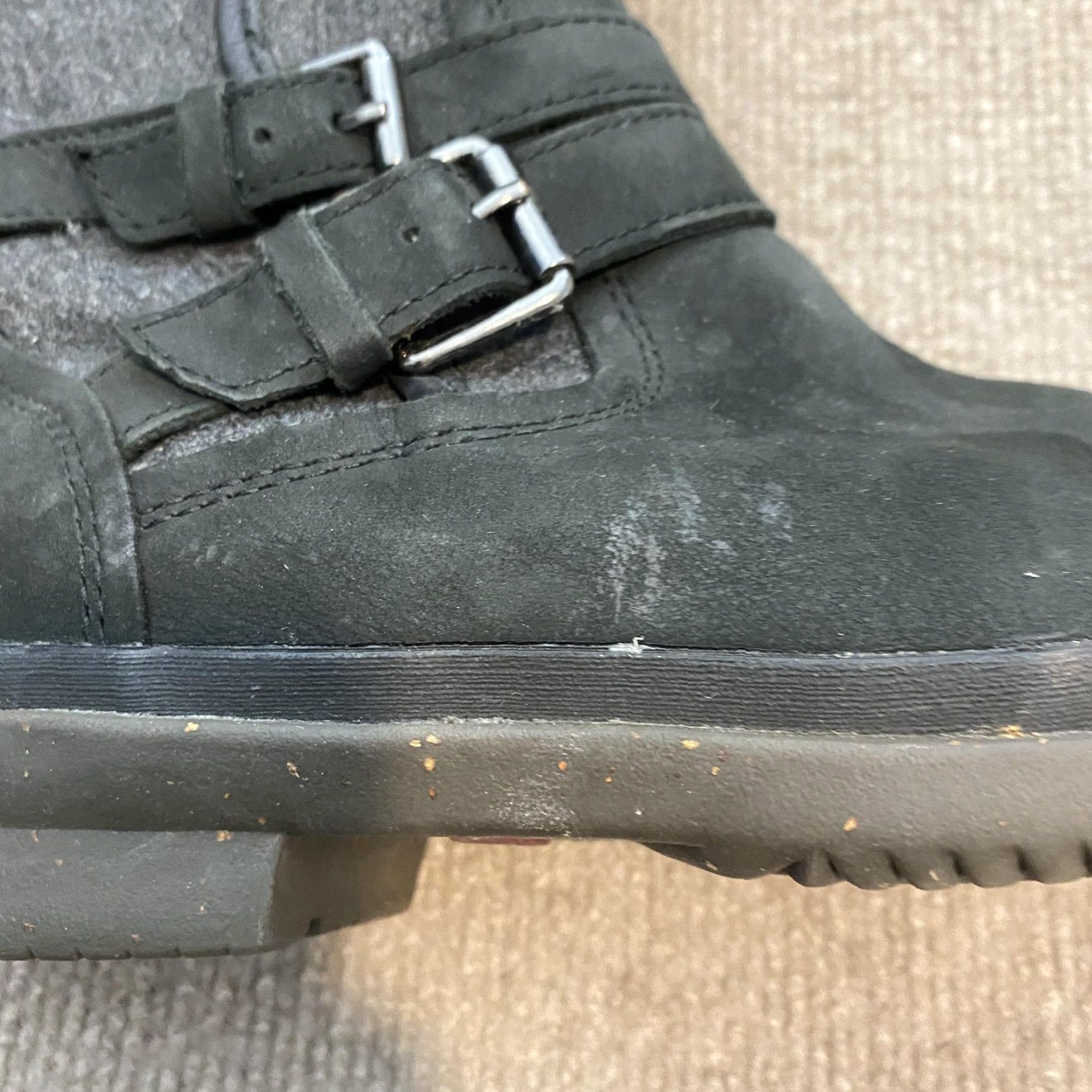 Ugg UGG Boots Womens Size 10 Black Leather Shearling Mid Calf Waterproof Zip Buckle Boots Size US 10 / IT 40 - 3 Thumbnail
