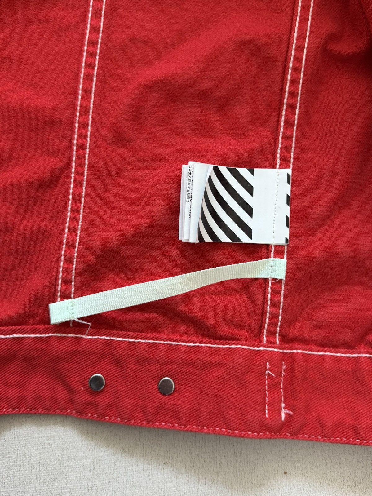 Off-White Off-White Red Denim Jacket Blue Skull Graphic Back Size US S / EU 44-46 / 1 - 7 Thumbnail