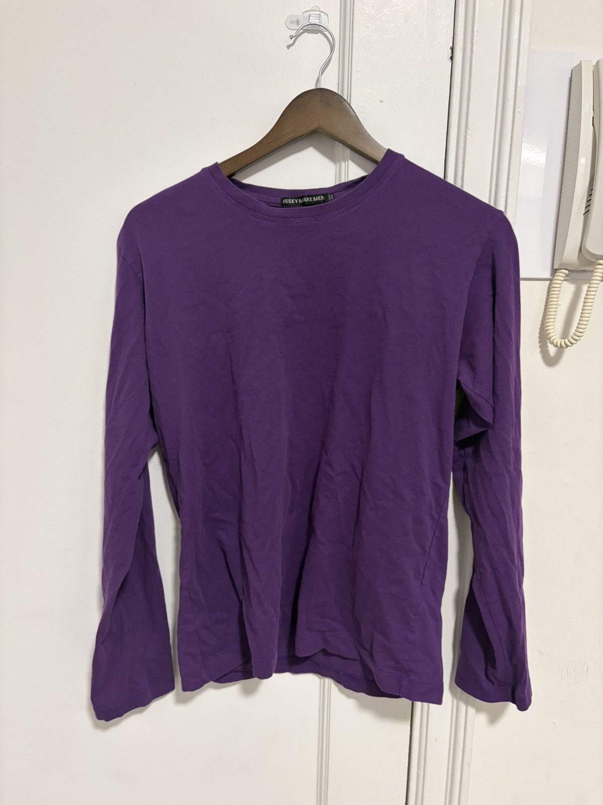 Issey Miyake Vintage Issey Miyake Mens Purple Long Sleeve Tshirt Size US M / EU 48-50 / 2 - 1 Thumbnail