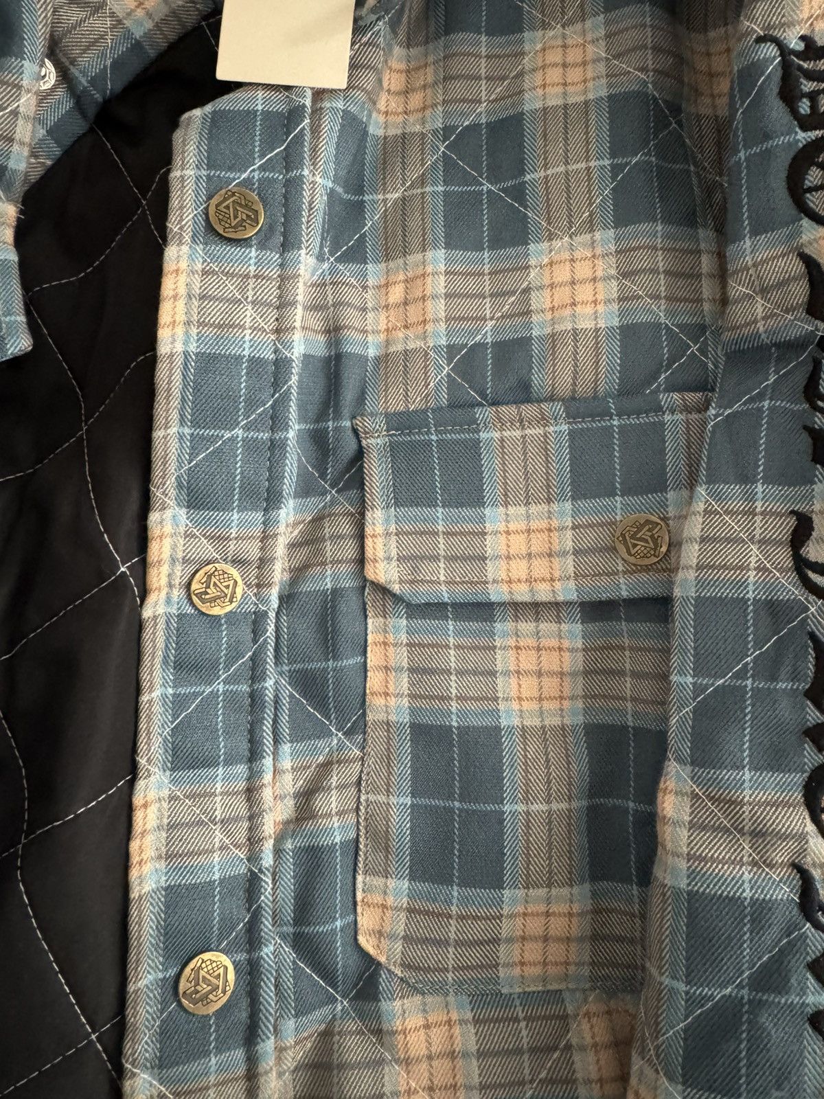 TeamSESH TeamSESH BONES BORNFROMSHADE QUILTED FLANNEL jacket blue Size US S / EU 44-46 / 1 - 14 Thumbnail