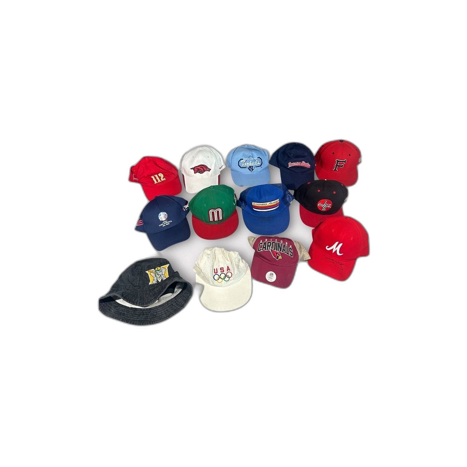 Vintage Lot of 13 Sports College Hats MLB Racing Olympics VTG Resell Size ONE SIZE - 1 Thumbnail