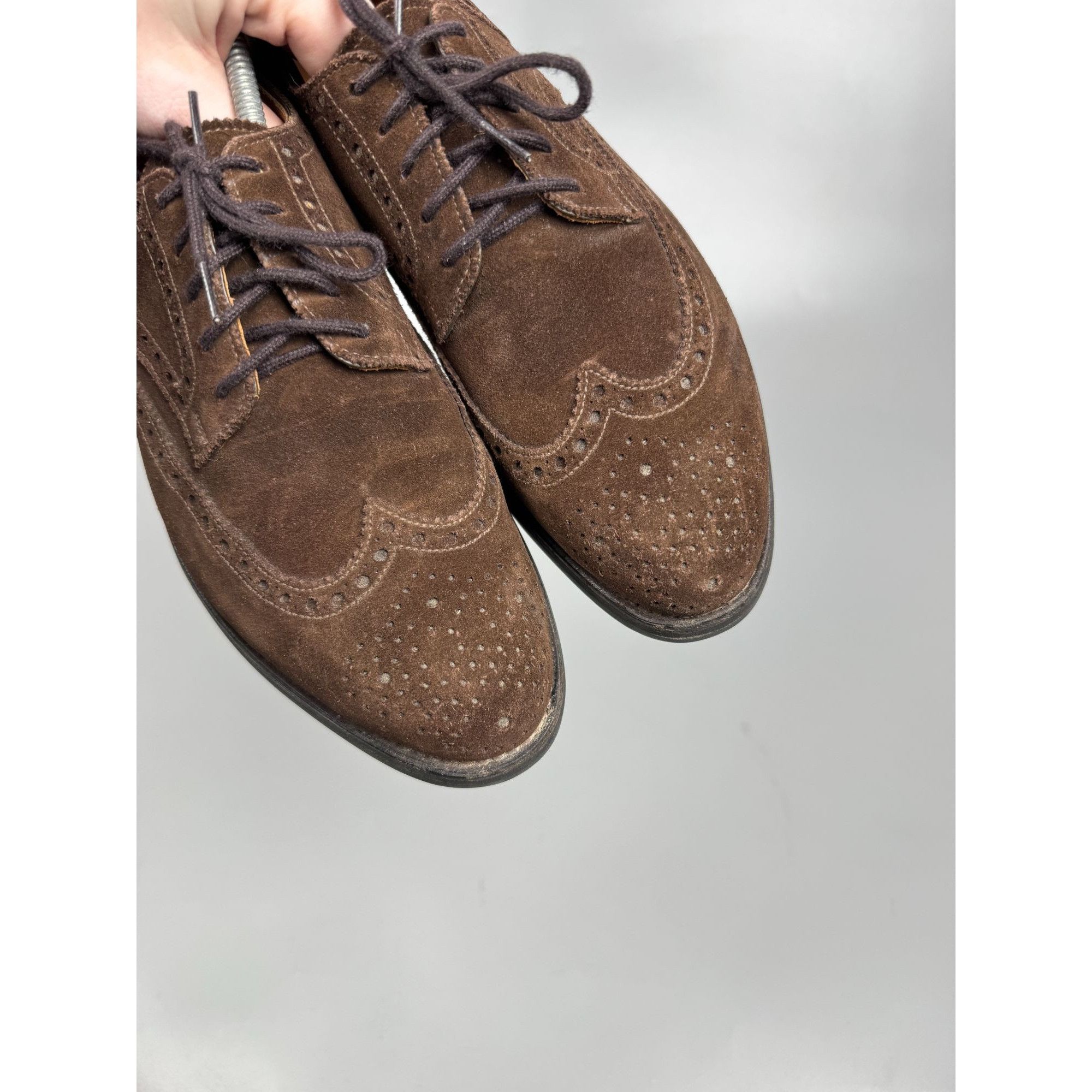 Other Ed Meier Munich Dark Brown Suede Brogues (Y1178) Size US 9 / EU 42 - 8 Thumbnail