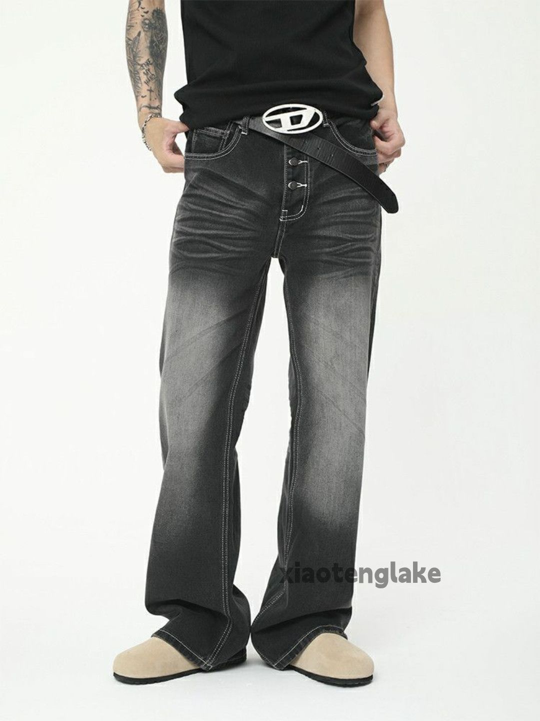 Jean × Vintage loose washed faded y2k skate gradient jeans Size US 30 / EU 46 - 1 Thumbnail
