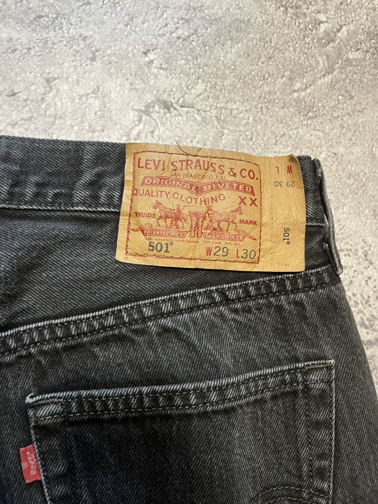 Levi's Levis 501 black grey jeans w29/l30 Size 29" - 3 Thumbnail