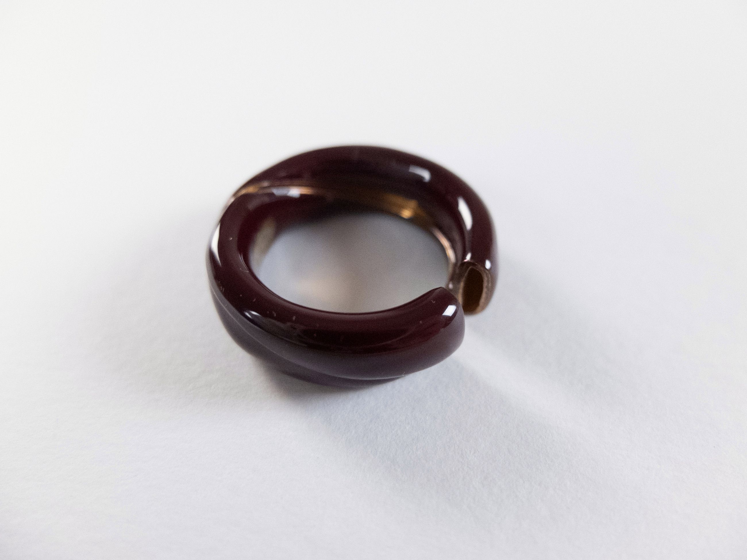 Bottega Veneta BOTTEGA VENETA Fold brown ring enamel & silver ring 19 q Size ONE SIZE - 6 Thumbnail