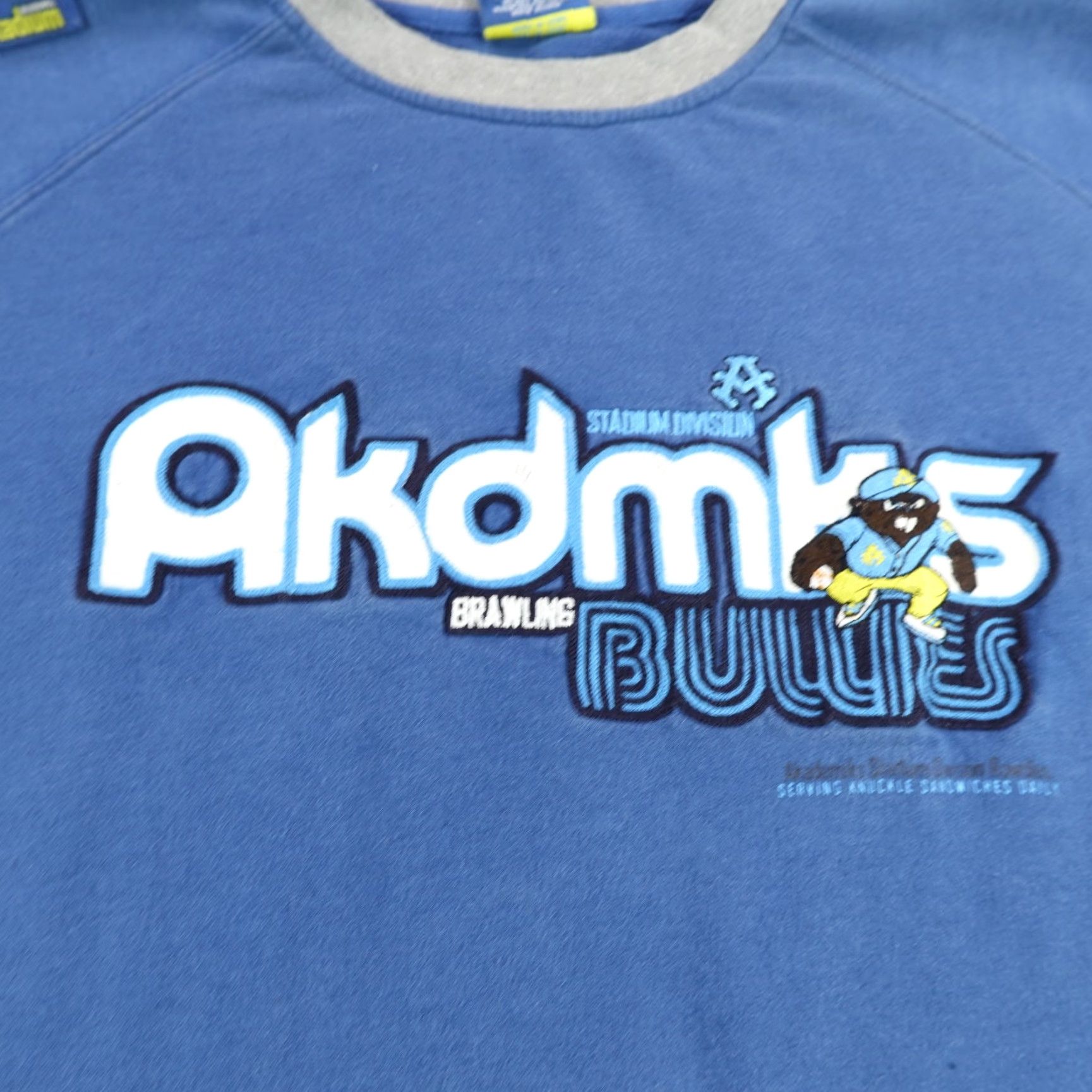 Akademiks VINTAGE Akademiks Sweatshirt Mens 2XL Blue Stadium Division Brawling Bullies Y2K Size US XXL / EU 58 / 5 - 4 Thumbnail