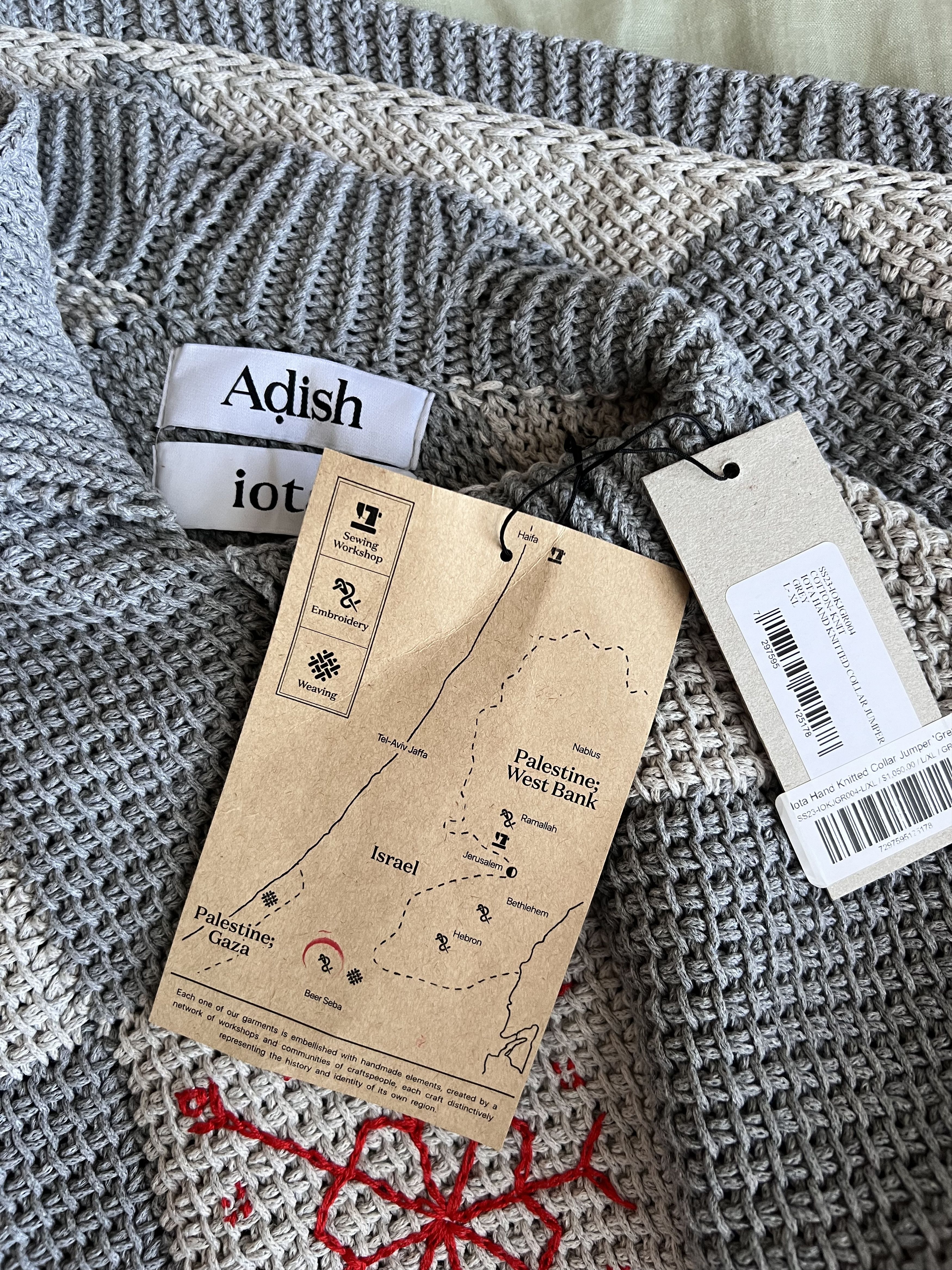 Adish Adish Iota Hand Knitted Collared Sweater in Gray Size US L / EU 52-54 / 3 - 6 Thumbnail