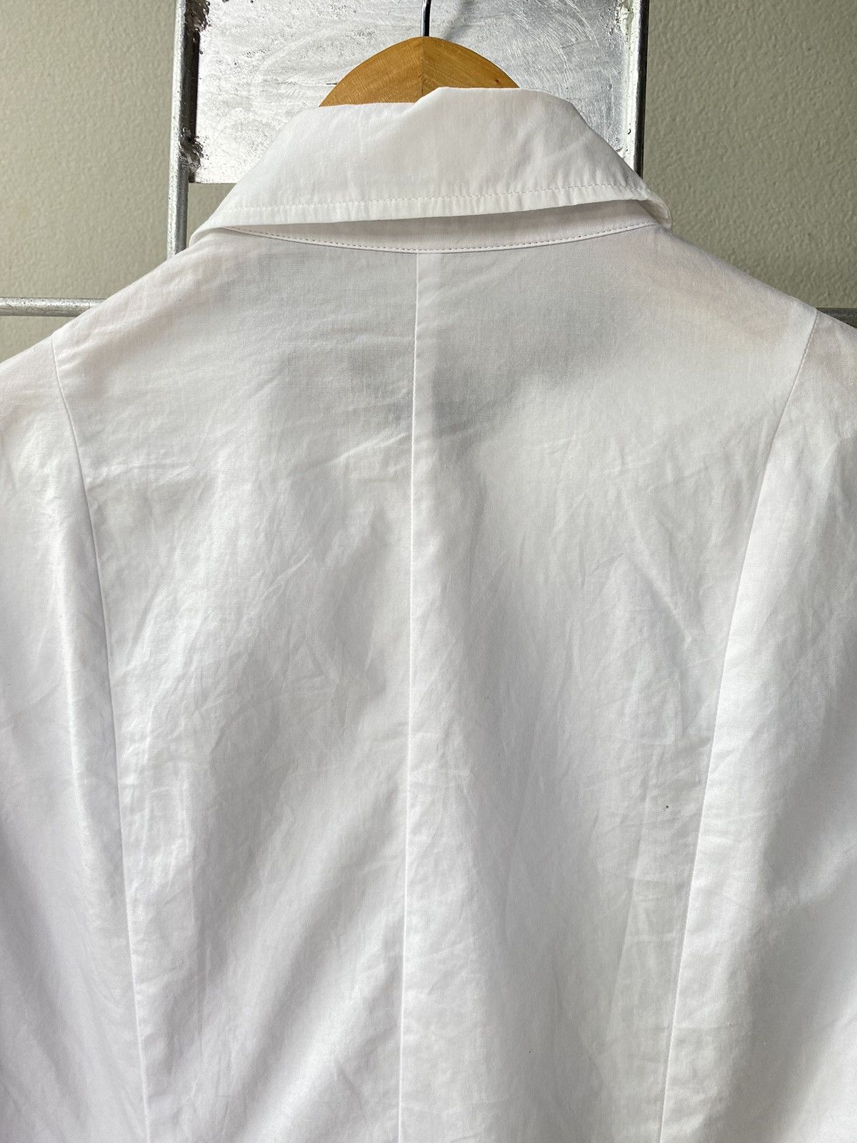 Japanese Brand PEACE NOW Punk Y2K Asymmetrical Hem White Shirt Size S / US 4 / IT 40 - 14 Thumbnail