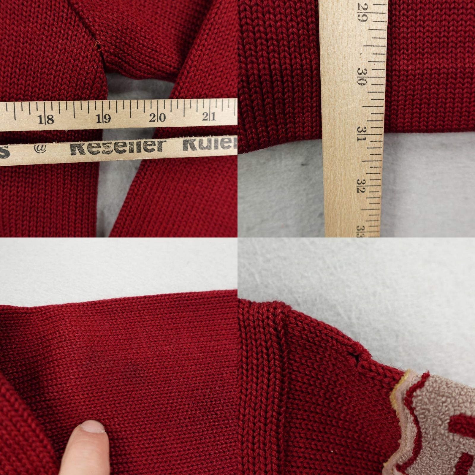 Vintage VINTAGE Albion Cardigan Mens Small Red Wool Varsity 50s College Sweatshirt Cardigan - Long Sleeve Knit Wool Button Logo Pockets 1950s Mens Size US M / EU 48-50 / 2 - 8 Thumbnail