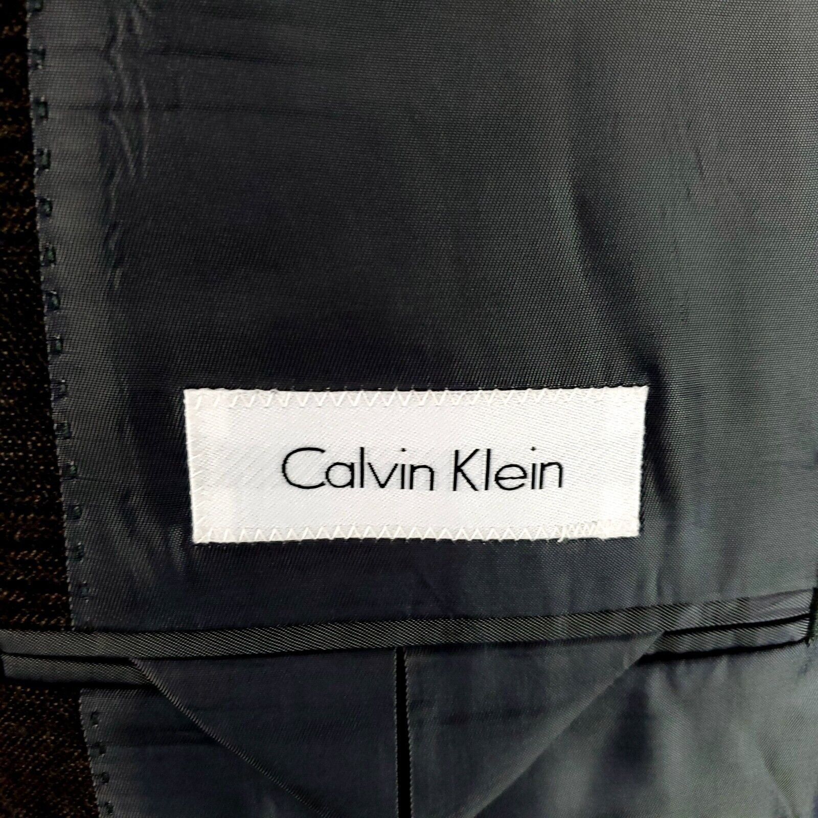 Calvin Klein Calvin Klein Wool 2 Button Sport Coat 44R Brown Plaid Blazer Size 44R - 7 Thumbnail