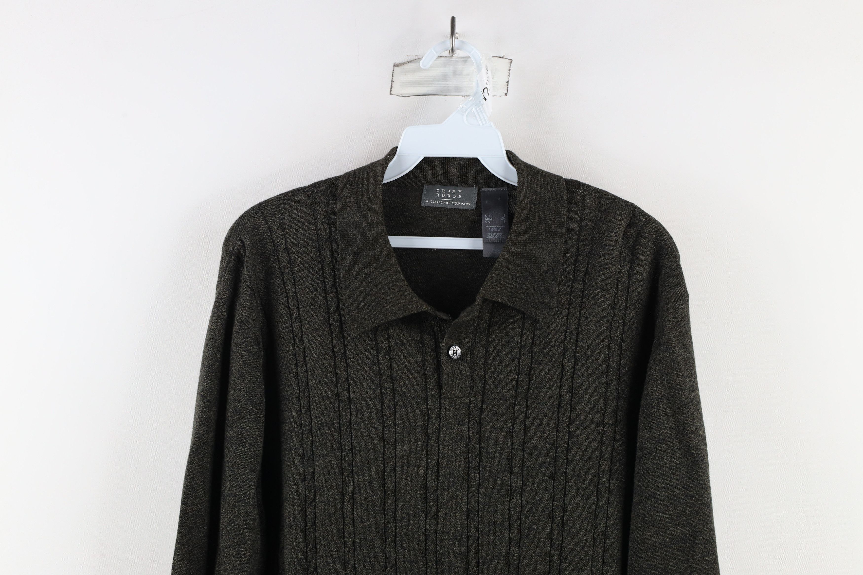 Vintage Vintage 90s Streetwear Cable Knit Collared Pullover Sweater Size US S / EU 44-46 / 1 - 2 Thumbnail