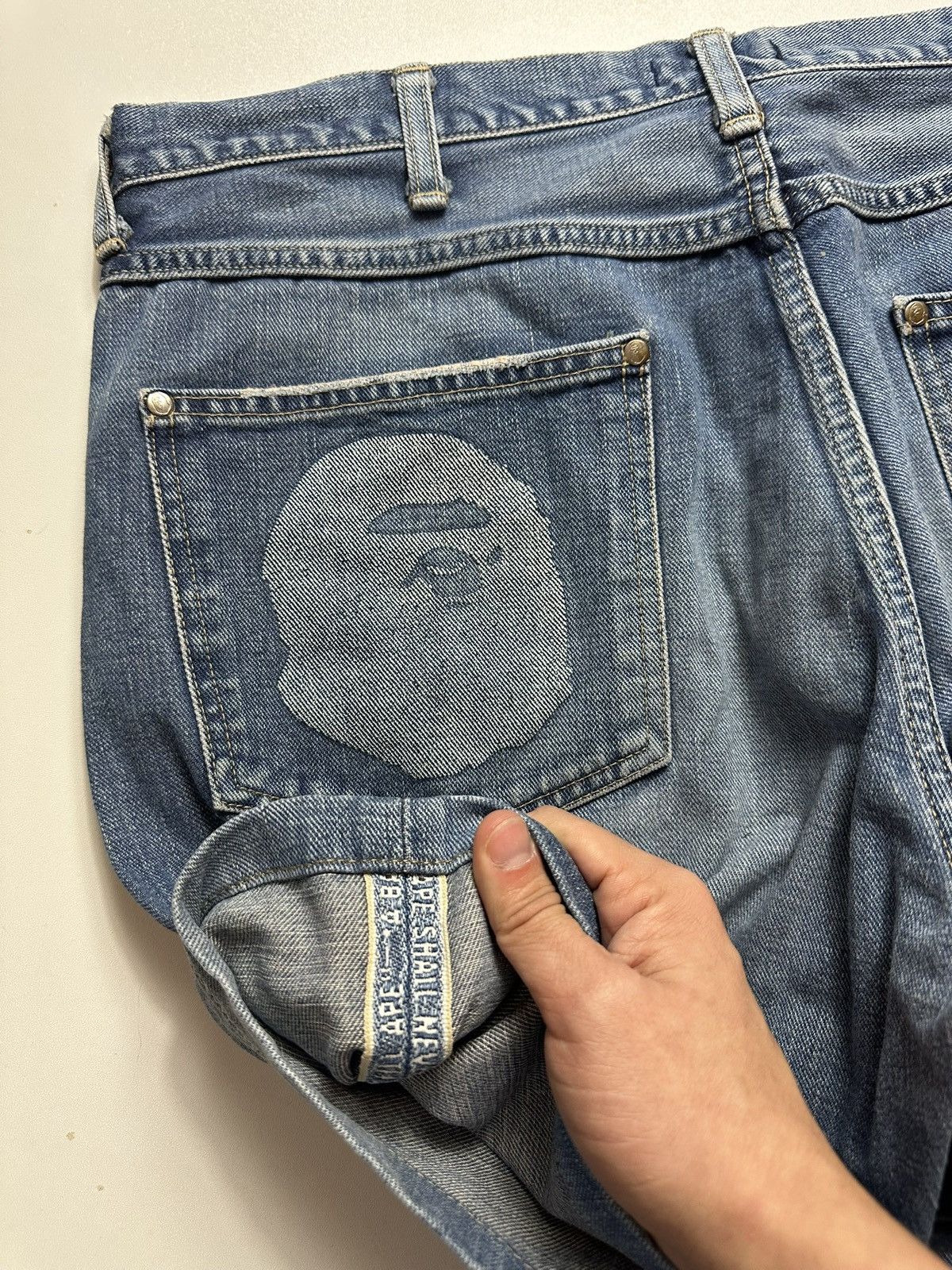 Bape Vintage Bape Head Selvedge Jorts Size US 36 / EU 52 - 4 Thumbnail