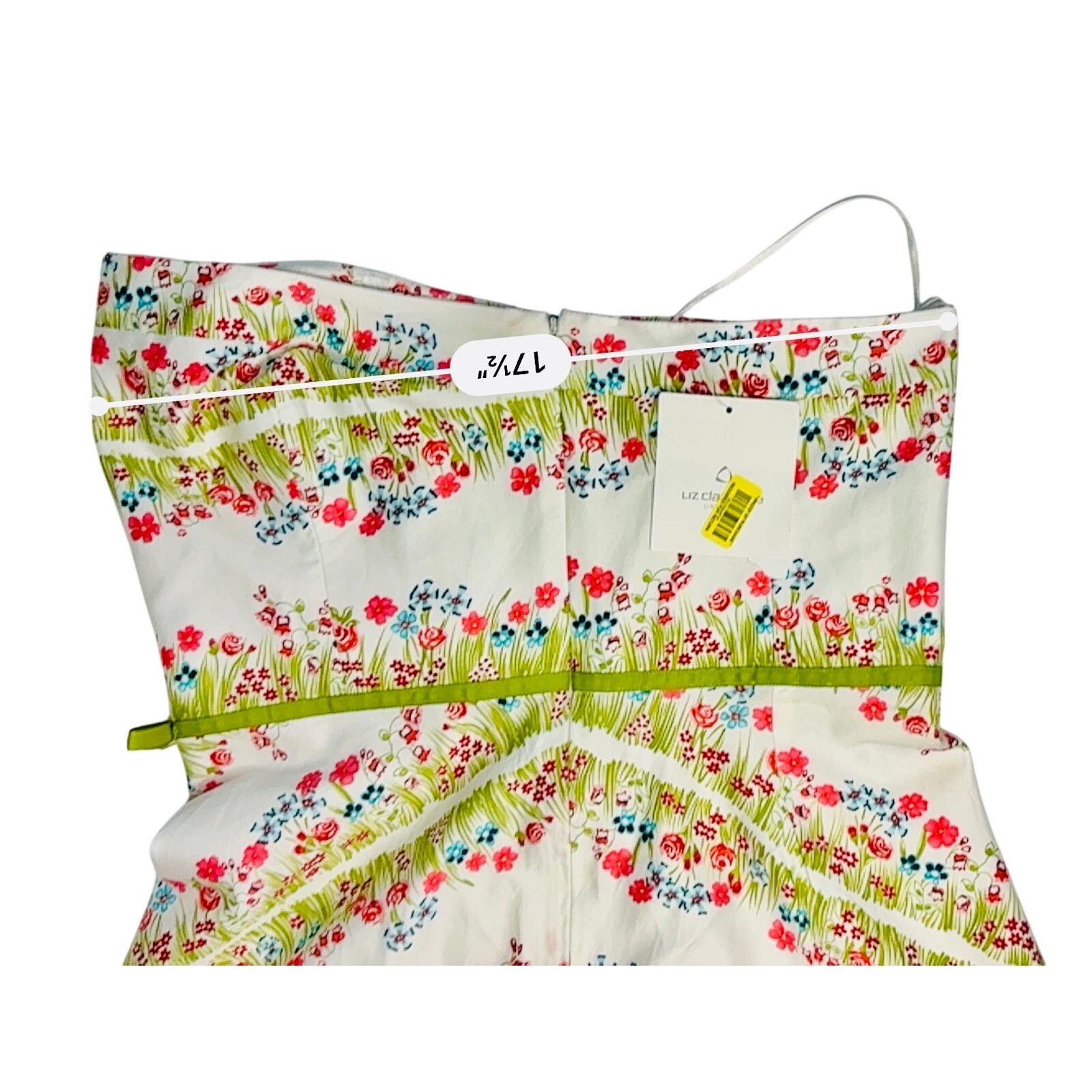 Other Liz Claiborne Spring Parade Strapless A-line Dress 10 White Size L / US 10 / IT 46 - 6 Thumbnail