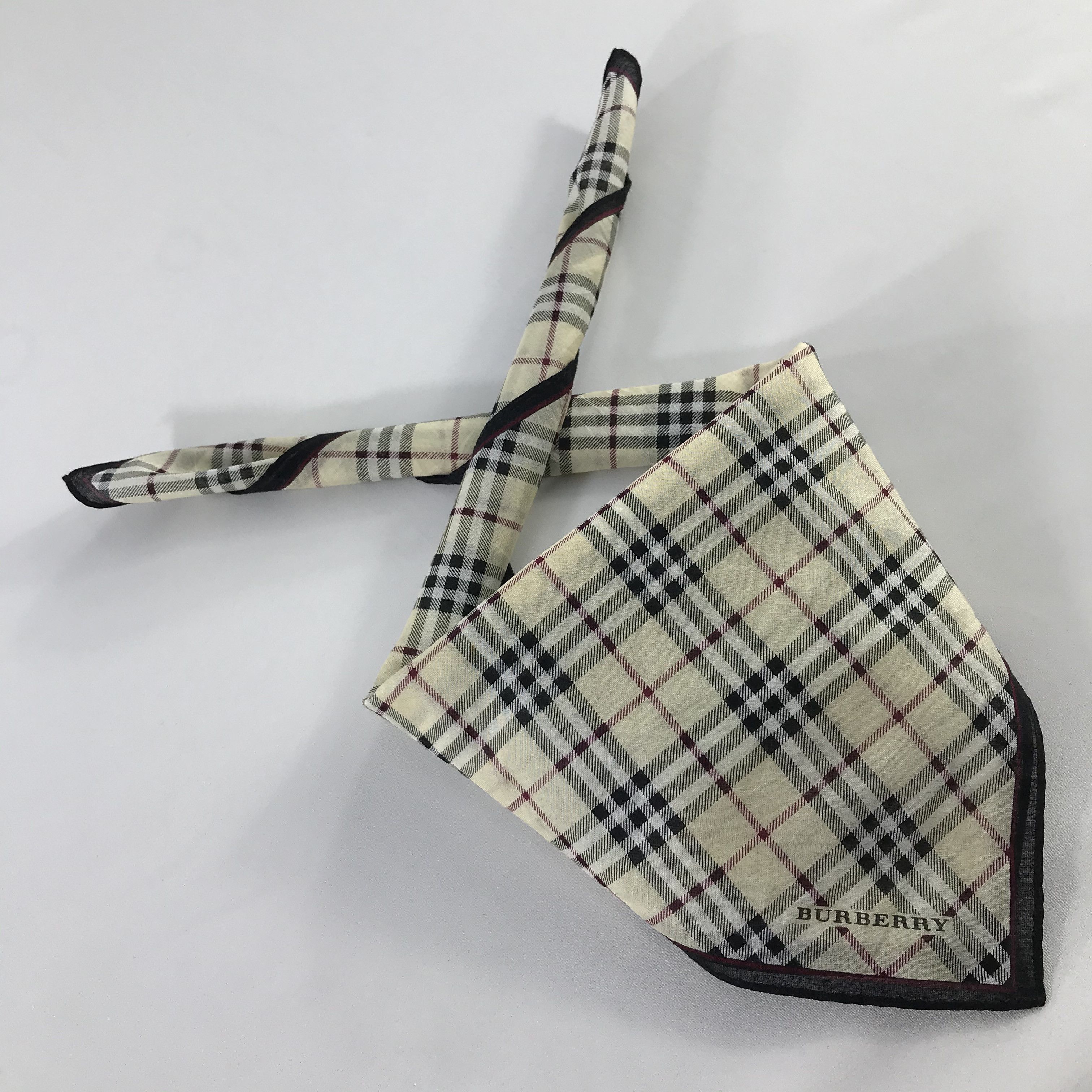 Burberry × Vintage Burberry Bandana / Handkerchief / Neckerchief - S738 Size ONE SIZE - 4 Thumbnail