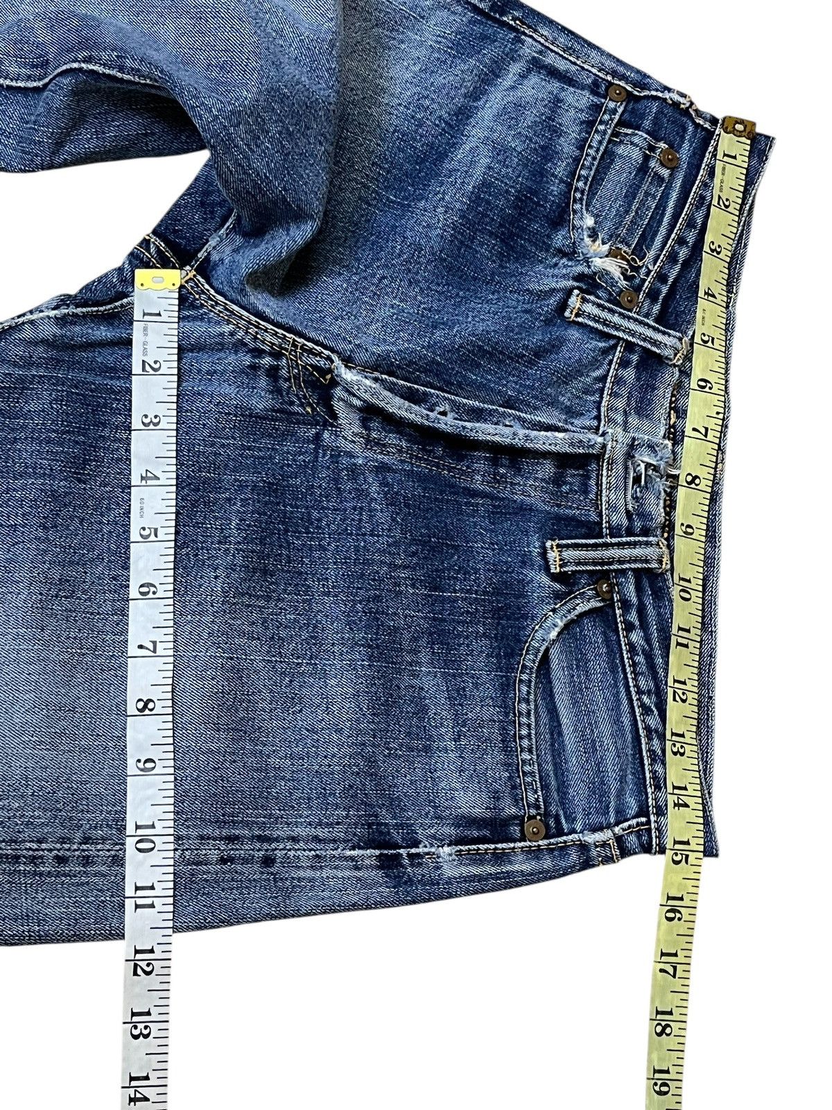 The Flat Head Sick🔥Japanese denim THE FLAT HEAD distressed selvedge jeans Size US 30 / EU 46 - 19 Thumbnail
