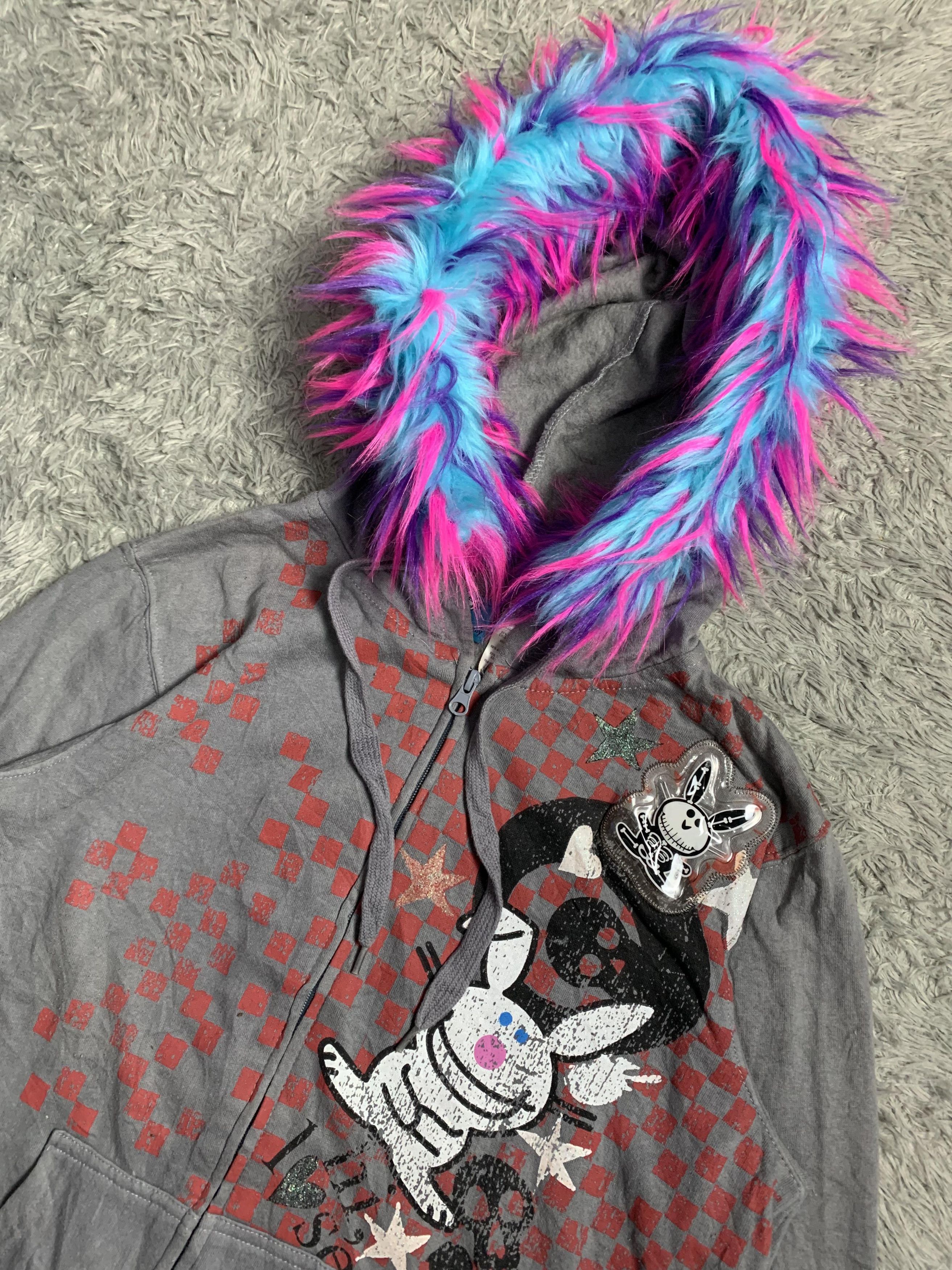 Japanese Brand Sick Style Jim Benton Skull Rabbit Fur Hoodie Size US M / EU 48-50 / 2 - 2 Thumbnail