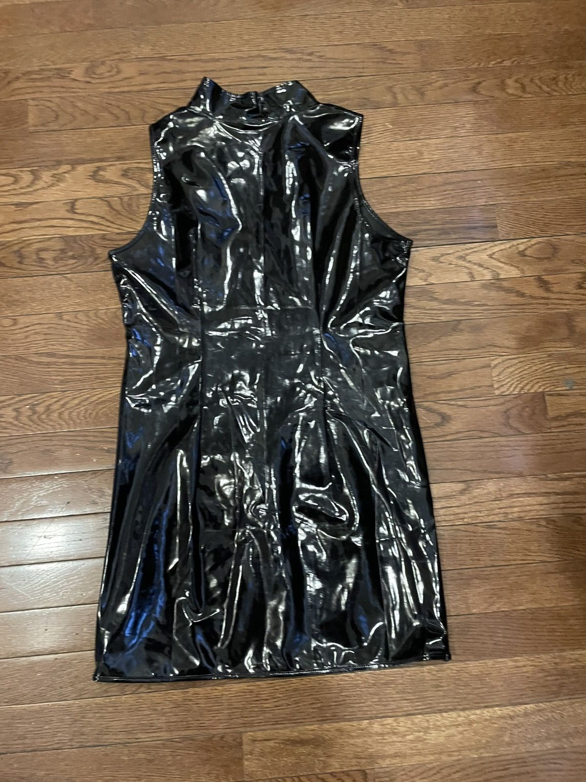 Other Black faux leather zip-up mini dress Size S / US 4 / IT 40 - 2 Thumbnail