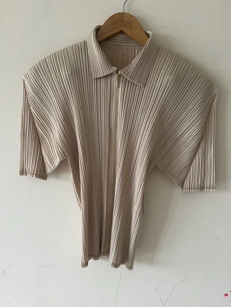 Issey Miyake Issey Miyake Off-white zipper jacket Size L / US 10 / IT 46 - 1 Thumbnail