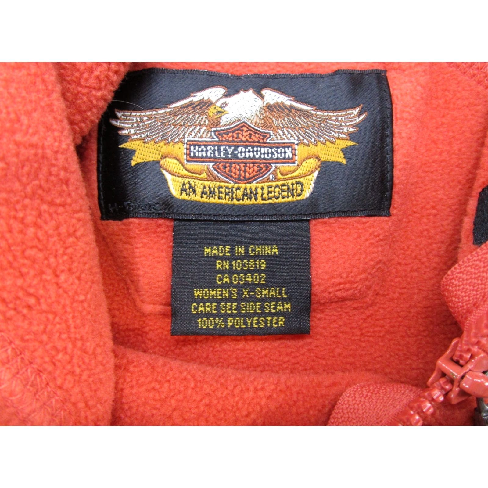 Harley Davidson Harley-Davidson Women's Hoodie Orange Fleece 1/4 Zip XS Logo Pullover Size XS / US 0-2 / IT 36-38 - 5 Thumbnail