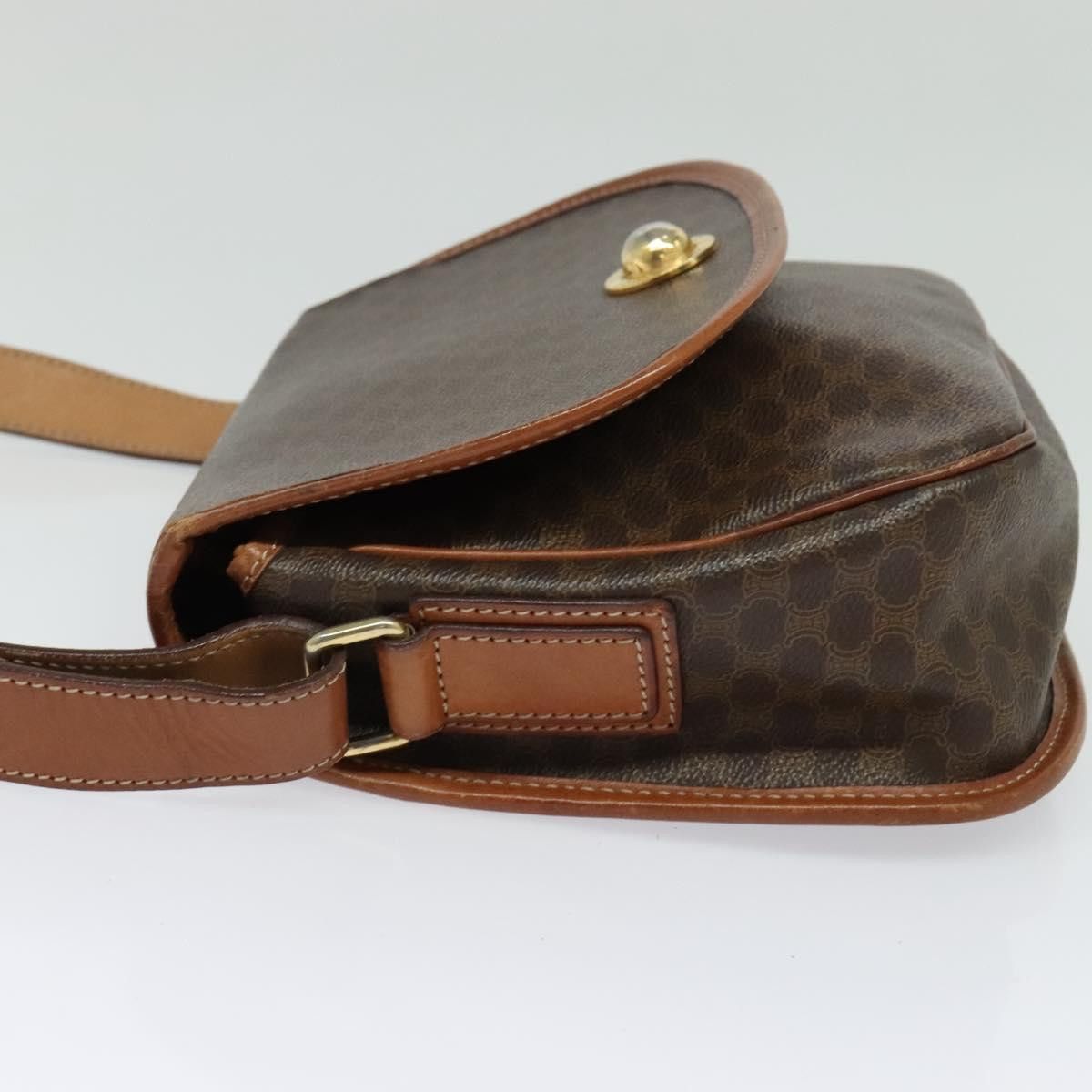 Celine CELINE Macadam Canvas Shoulder Bag Pvc Leather Brown Gold Size ONE SIZE - 4 Thumbnail