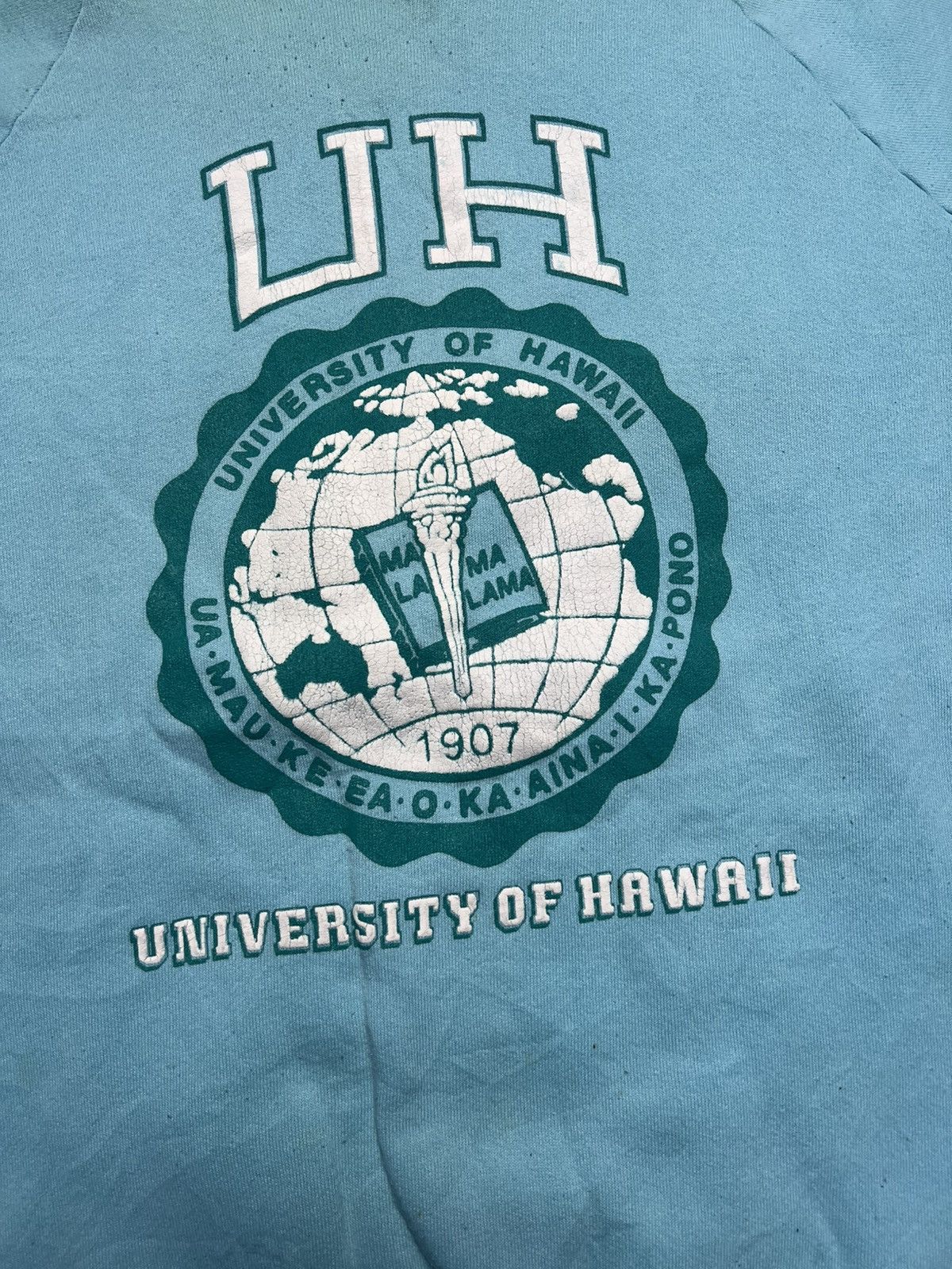 Beauty Beast Vintage 80s/90s University of Hawaii Raglan Sweatshirt (44) Size US M / EU 48-50 / 2 - 3 Thumbnail