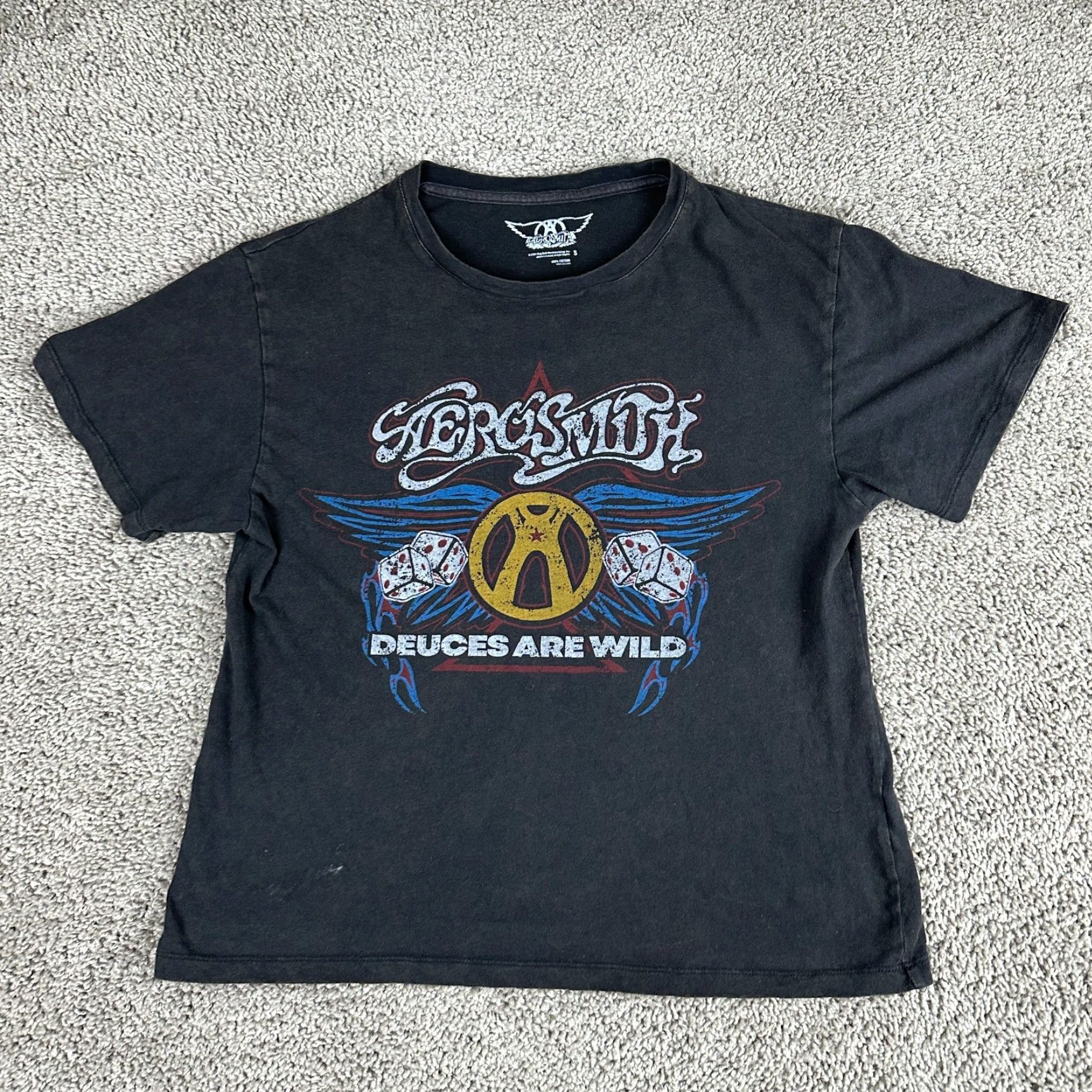 Aerosmith Aerosmith Shirt Womens Small Black Blue Deuces Are Wild Music Short Sleeve Shirt Womens Small Black Color Black Size S / US 4 / IT 40 - 2 Thumbnail