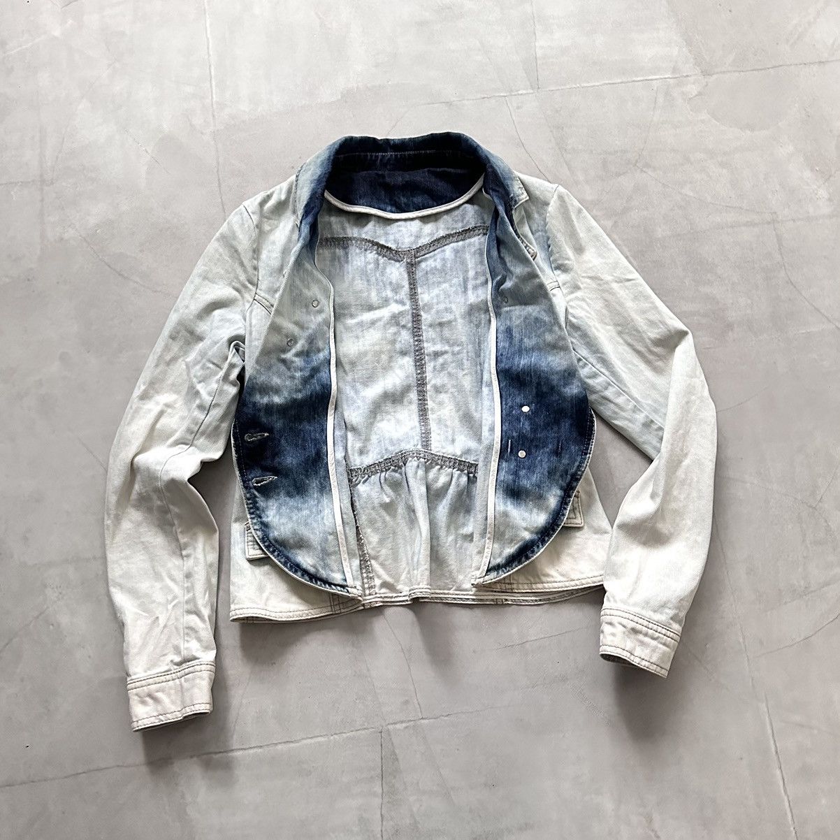 Hysteric Glamour × Undercover 00s Napoleon Military Jacket Faded Tie Dye PPFM Balmain Vibe Size M / US 6-8 / IT 42-44 - 8 Thumbnail