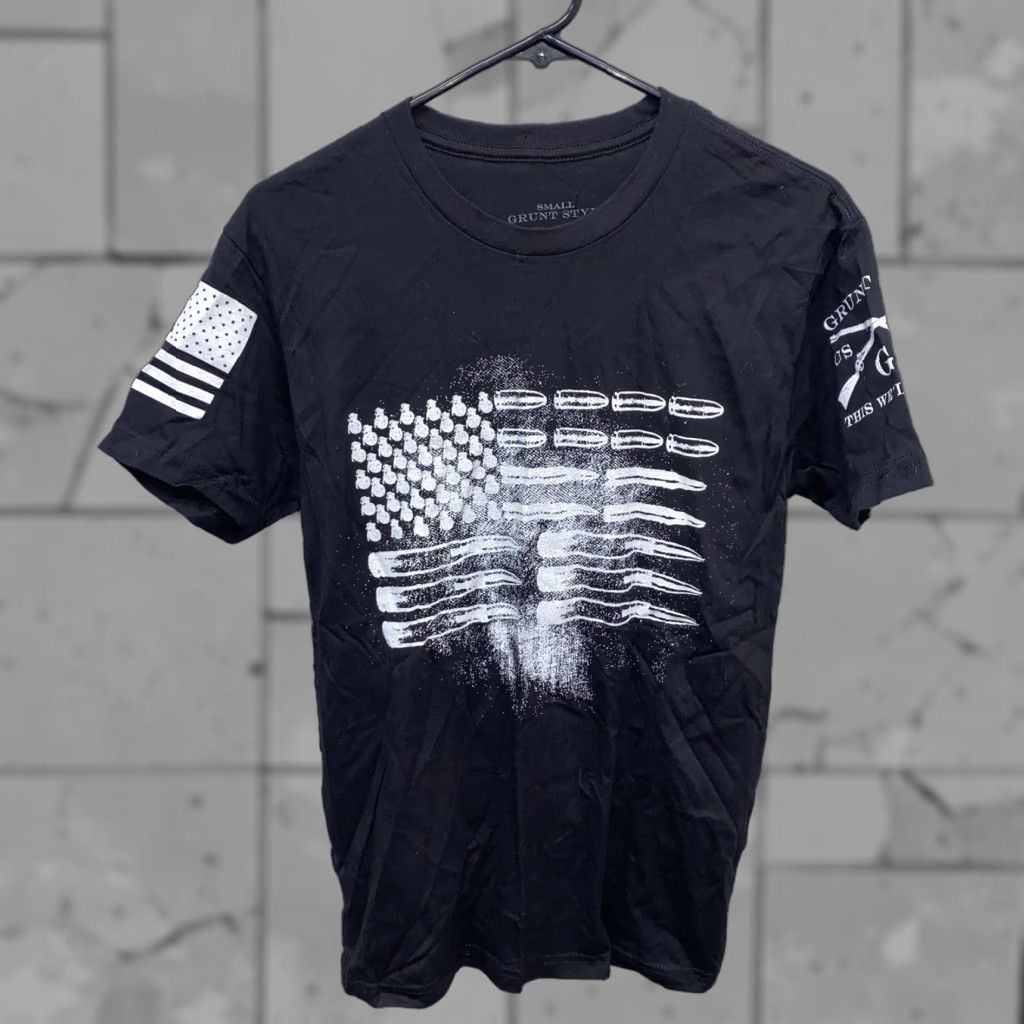 Vintage Grunt Style T-Shirt Mens Black Print Short Sleeve Size S Shirt Regular Cotton Black Mens Size S Size US S / EU 44-46 / 1 - 1 Thumbnail