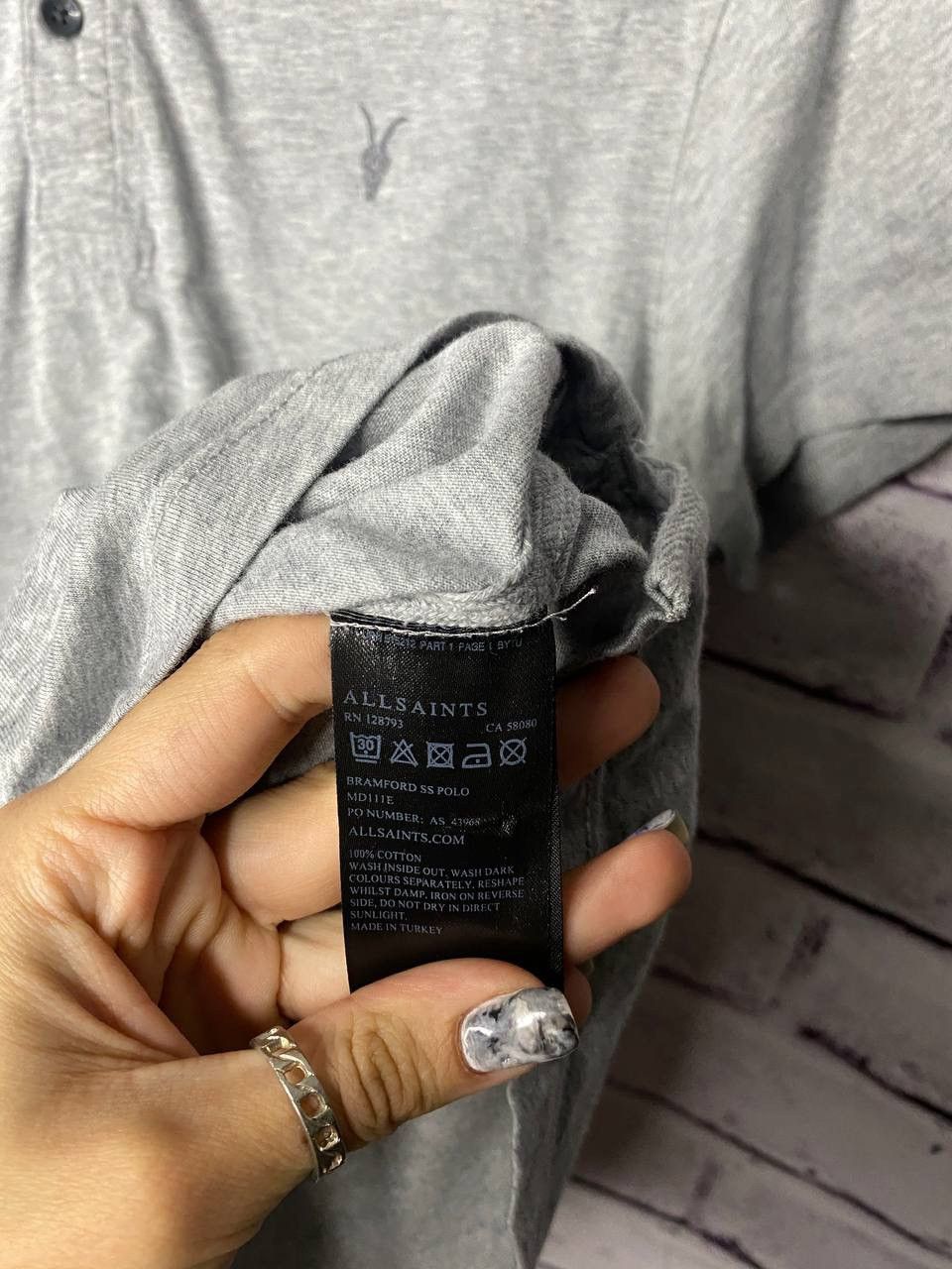 Allsaints Womens Vintage polos Allsaints grey y2k streetwear Size L Size L / US 10 / IT 46 - 6 Thumbnail