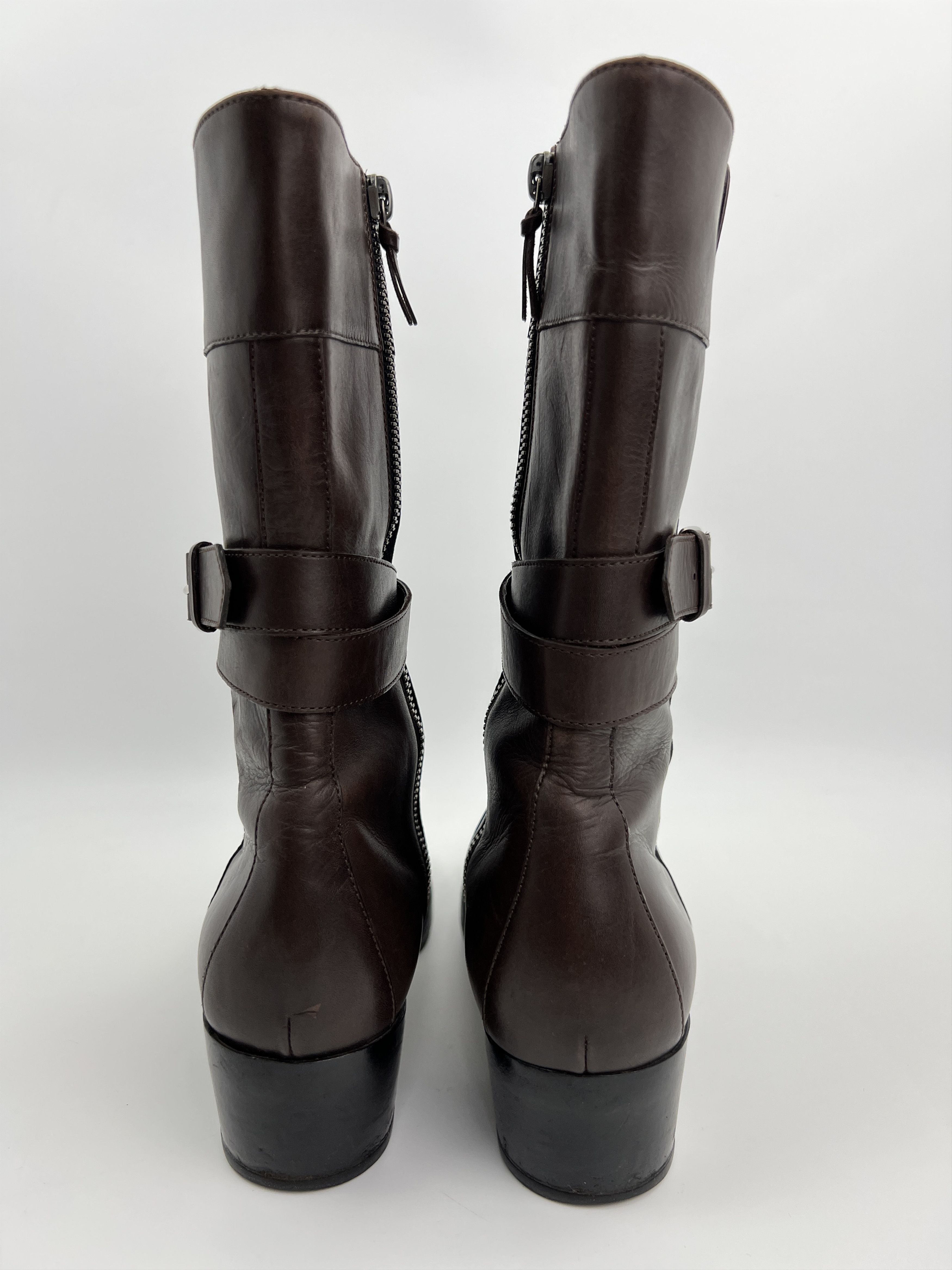 Balenciaga Vintage Balenciaga Brown Leather Moto Boots With Straps Size US 6 / IT 36 - 6 Thumbnail