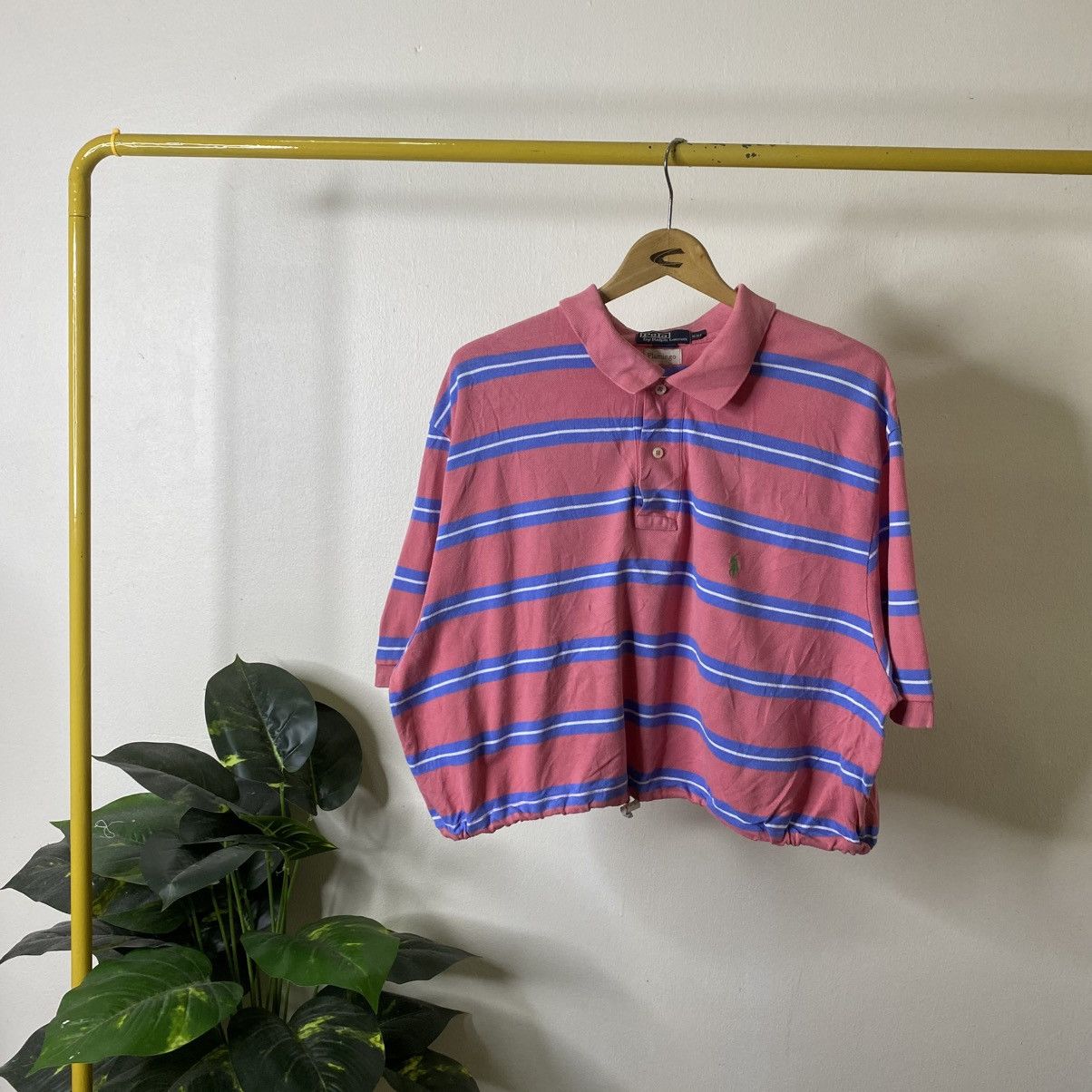 Polo Ralph Lauren Polo Ralph Lauren Stripes Cropped Polo T Shirt Size XL / US 12-14 / IT 48-50 - 1 Thumbnail
