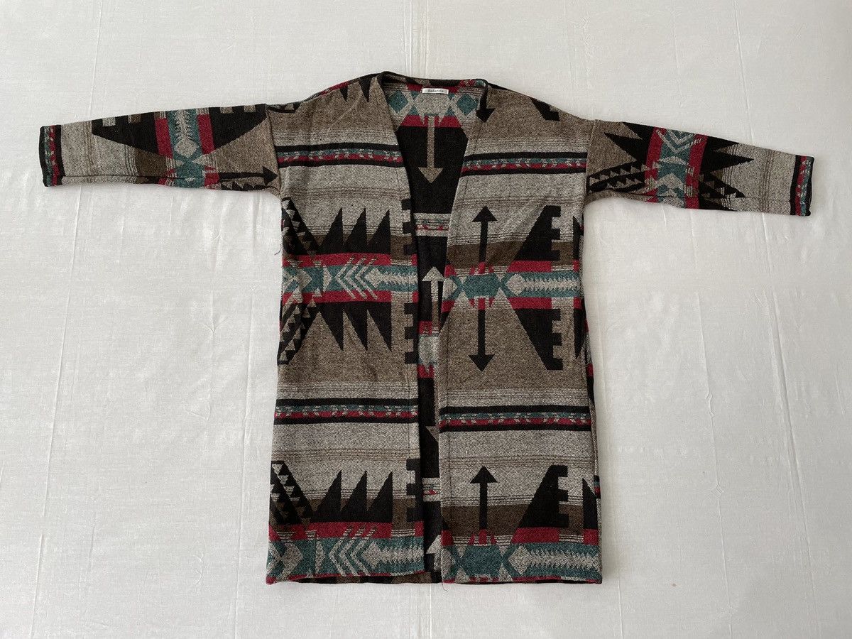 Japanese Brand Aztec Navajo Motif Cardigan Coat Sanjuro Style Size US M / EU 48-50 / 2 - 2 Thumbnail
