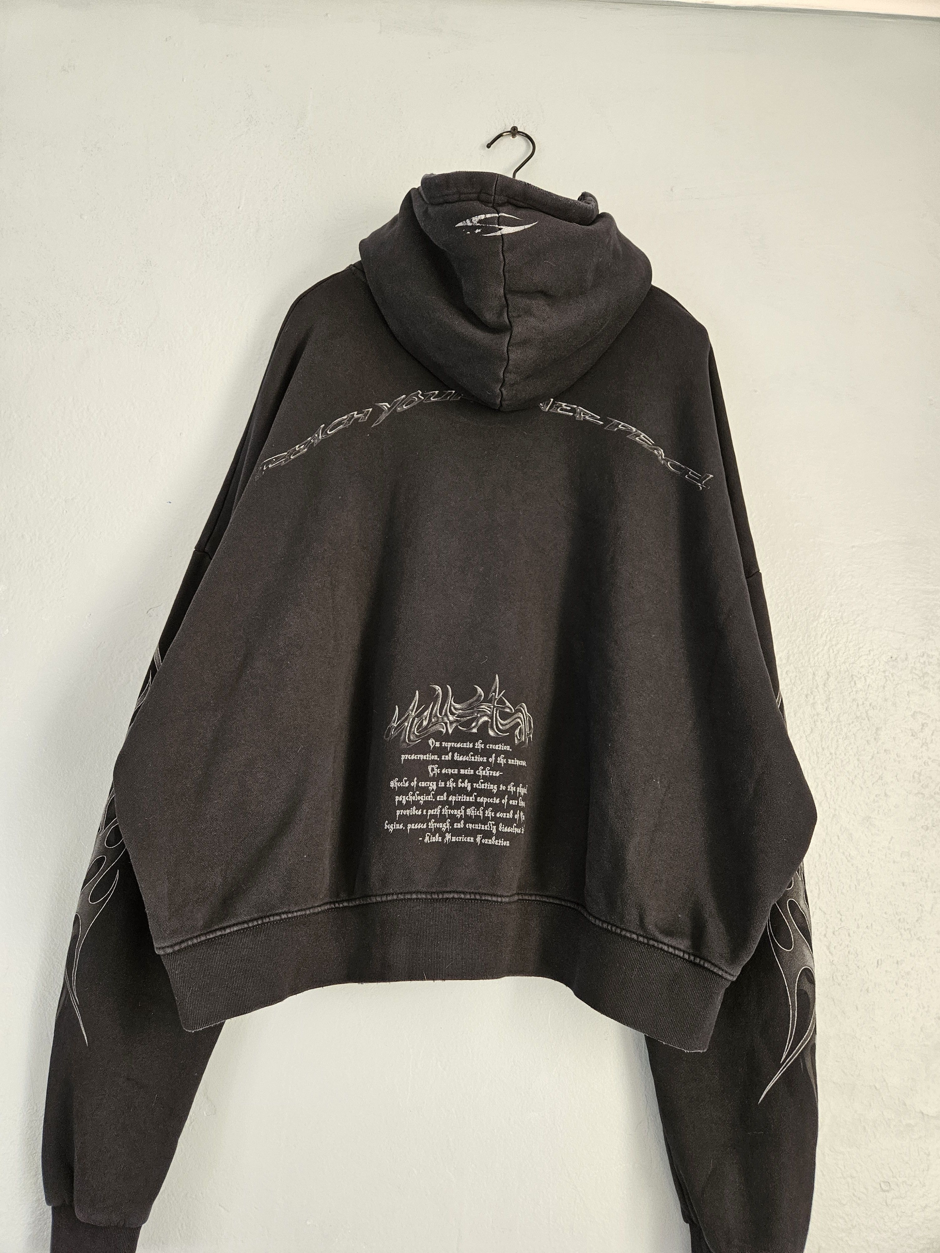 Complex × HELLSTAR ComplexCon Dark Ohm Oversized Distressed Black Hoodie Size US L / EU 52-54 / 3 - 2 Thumbnail