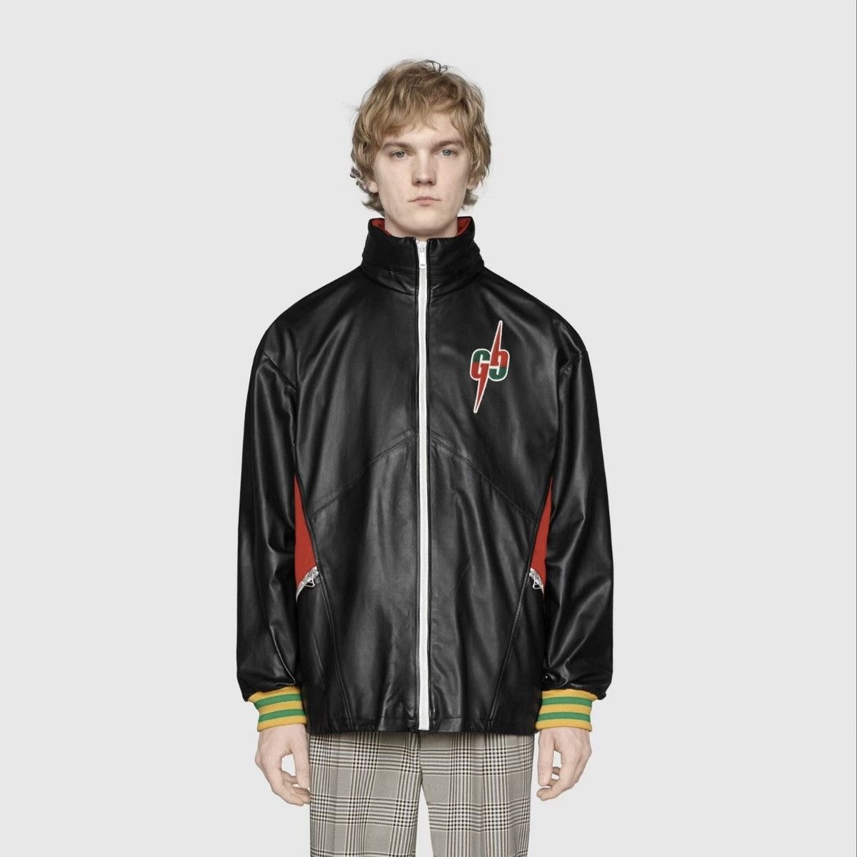 Gucci New $5400 Gucci GG Blade Black Red Leather Jacket 46 Size US S / EU 44-46 / 1 - 6 Thumbnail