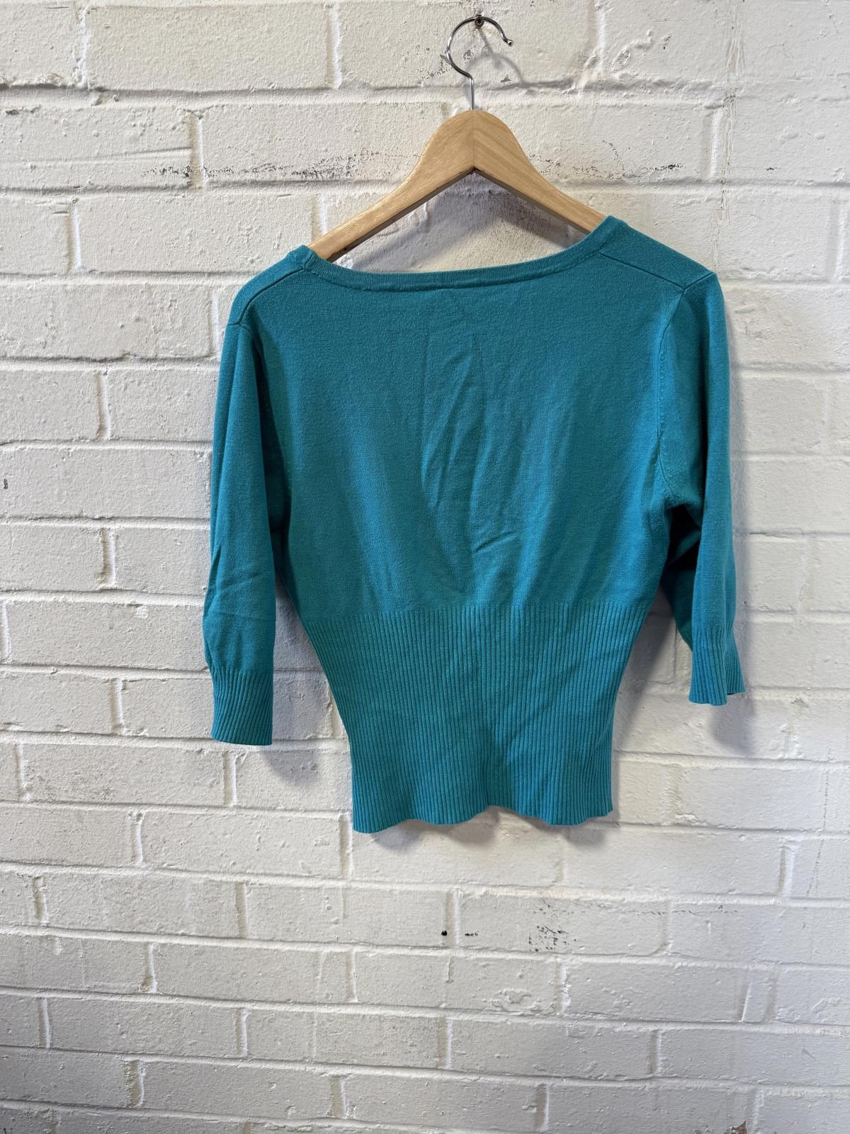 Banana Republic Banana Republic Women's Teal Wrap Top Size 14 Size L / US 10 / IT 46 - 3 Thumbnail