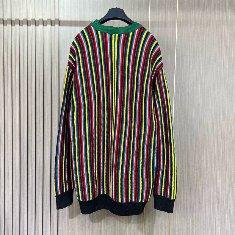 Balenciaga Balenciaga Striped Embroidered Letter Knitted Sweater Size US S / EU 44-46 / 1 - 2 Thumbnail