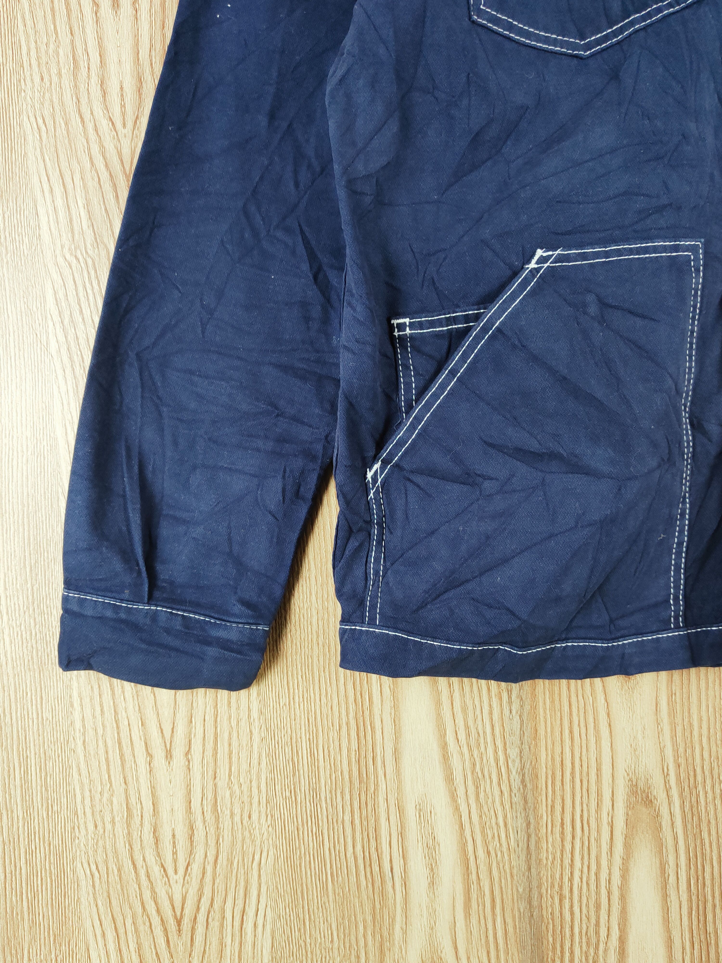 Vintage × Zara Zara Navy Long Sleeve Button Up Shirts (jeans design) Size US M / EU 48-50 / 2 - 5 Thumbnail