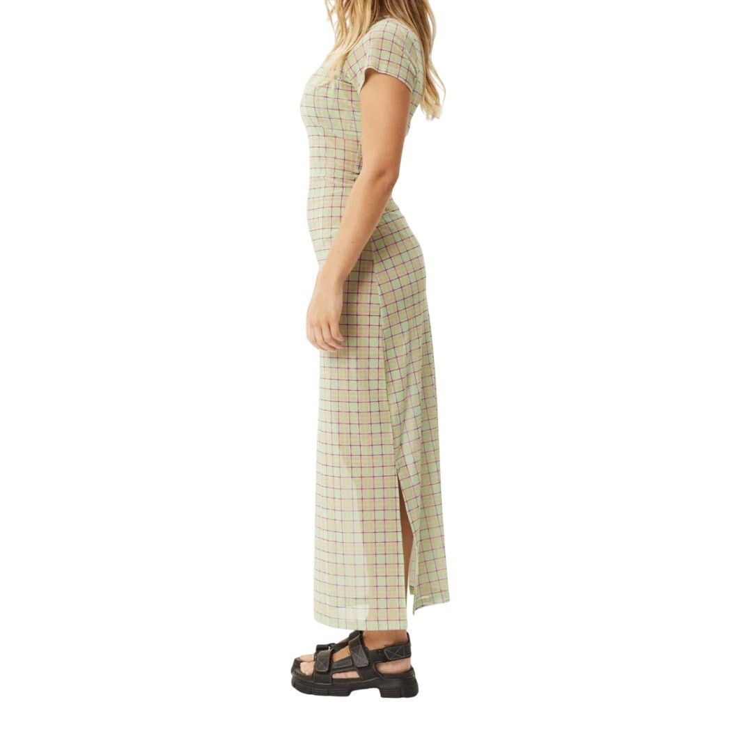 Afends Afends Kali Sheer Maxi Dress in Pistachio Check, Size XS Size XS / US 0-2 / IT 36-38 - 2 Thumbnail