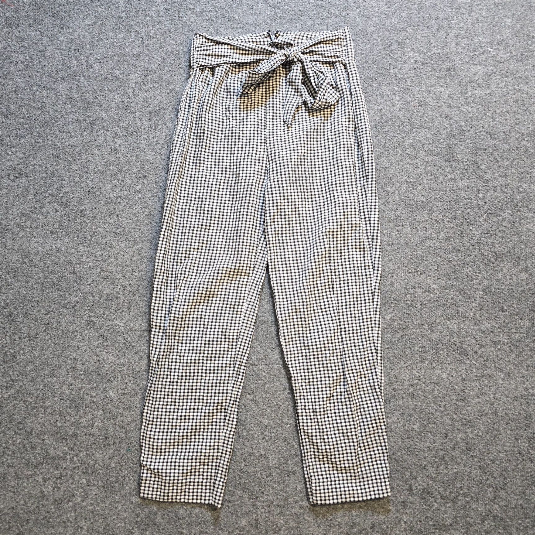 Free People Free People Pants Womens Size 0 Black White Gingham Plaid Belted Tapered Cropped Class ic Women Pants Womens Mens Size 25" / US 0 / IT 36 - 2 Thumbnail