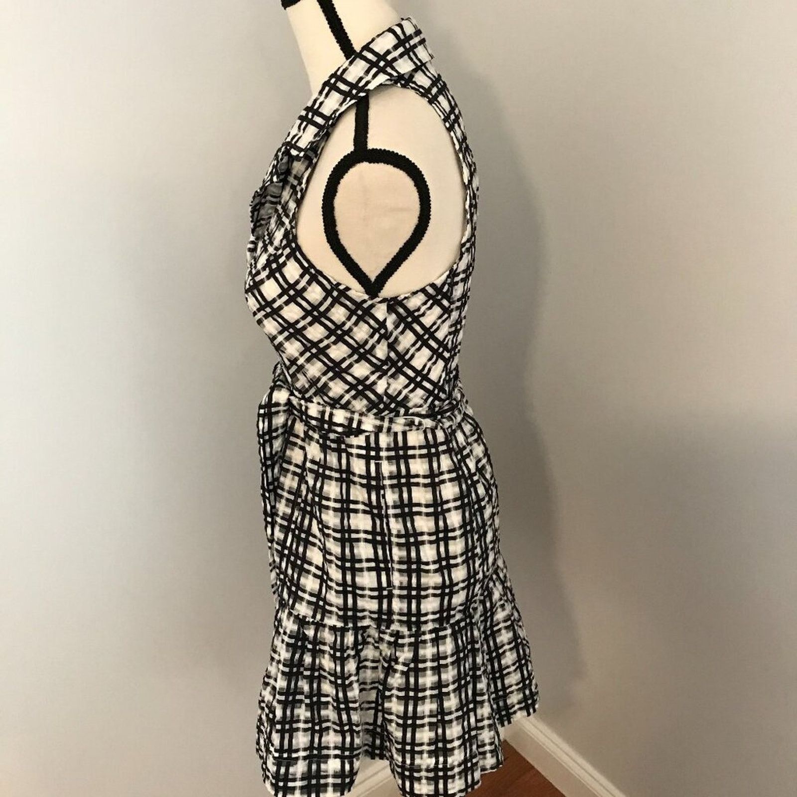 Anthropologie Anthropologie Maeve Black/White Plaid Mini Shirt Dress Size XS / US 0-2 / IT 36-38 - 2 Thumbnail