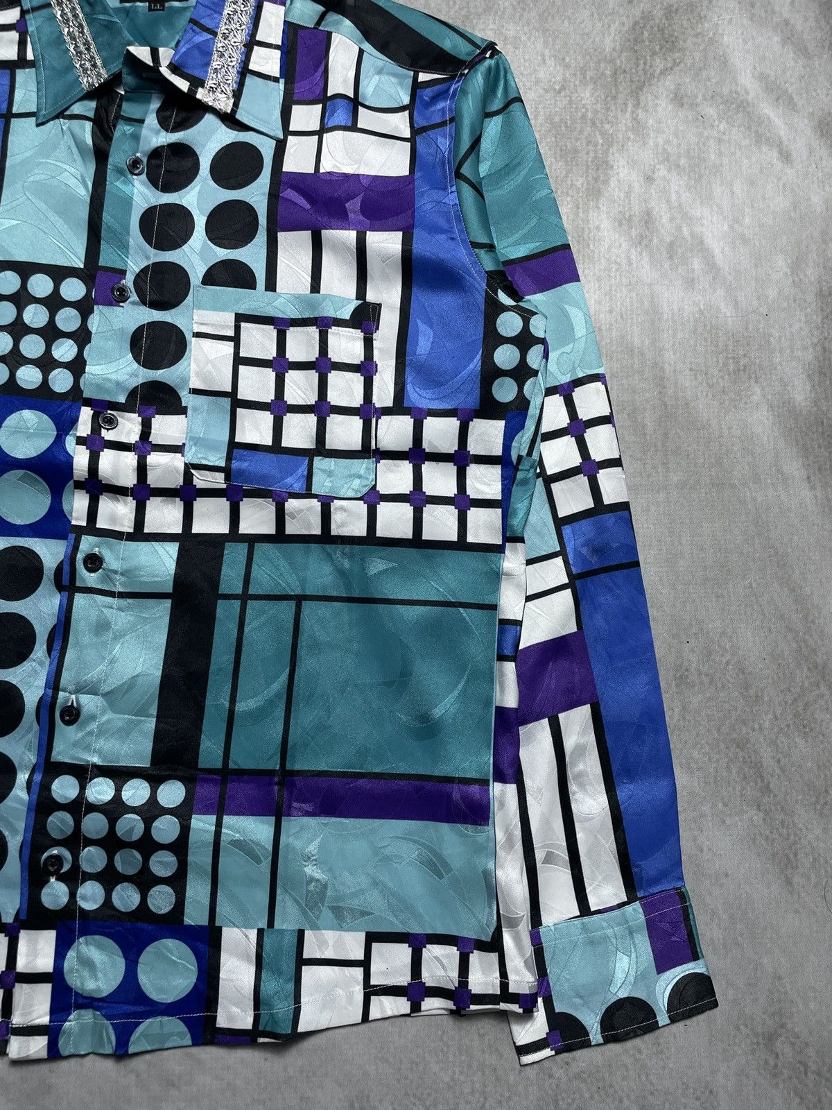 Tornado Mart 2000’s Black Varia - Geometric Pattern Shirt Size US L / EU 52-54 / 3 - 3 Thumbnail