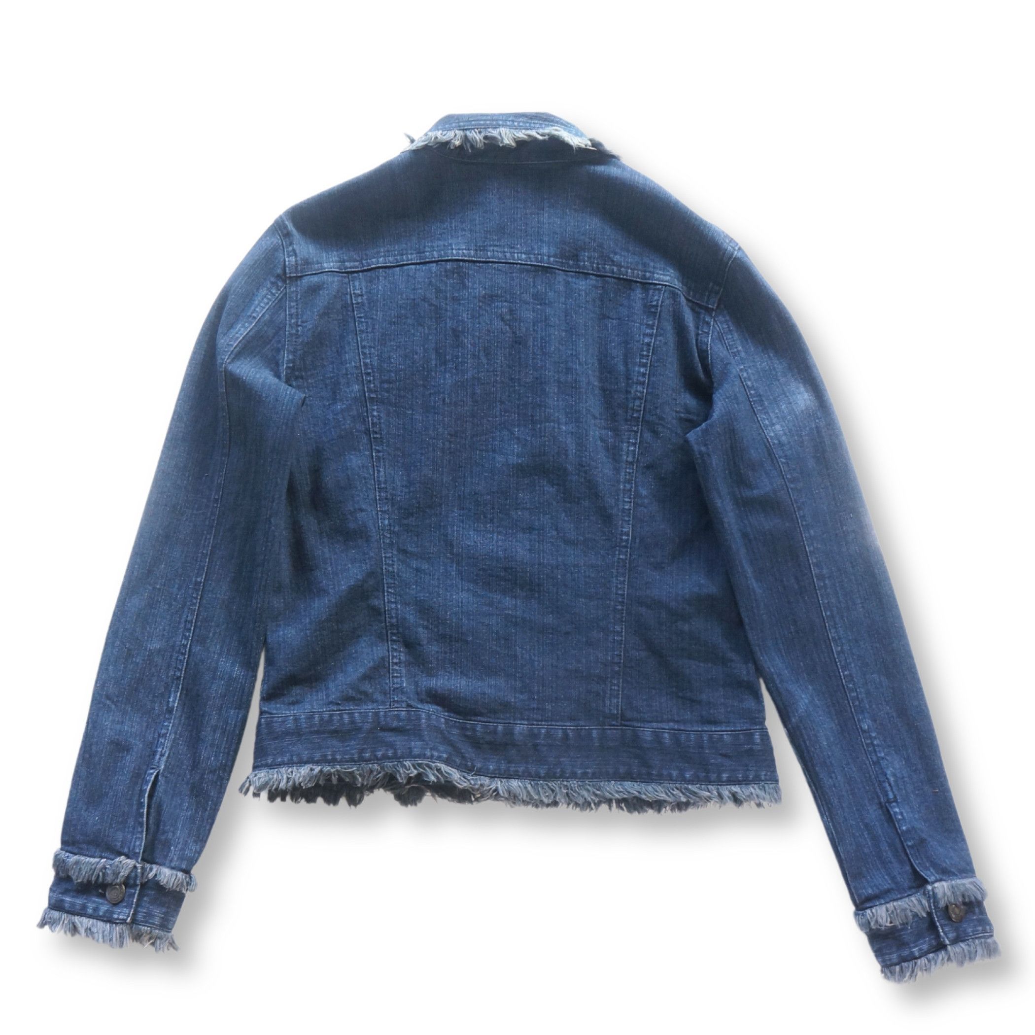 Japanese Brand Ayers Rock Dark Blue Fringe Denim Jacket Size M / US 6-8 / IT 42-44 - 3 Thumbnail