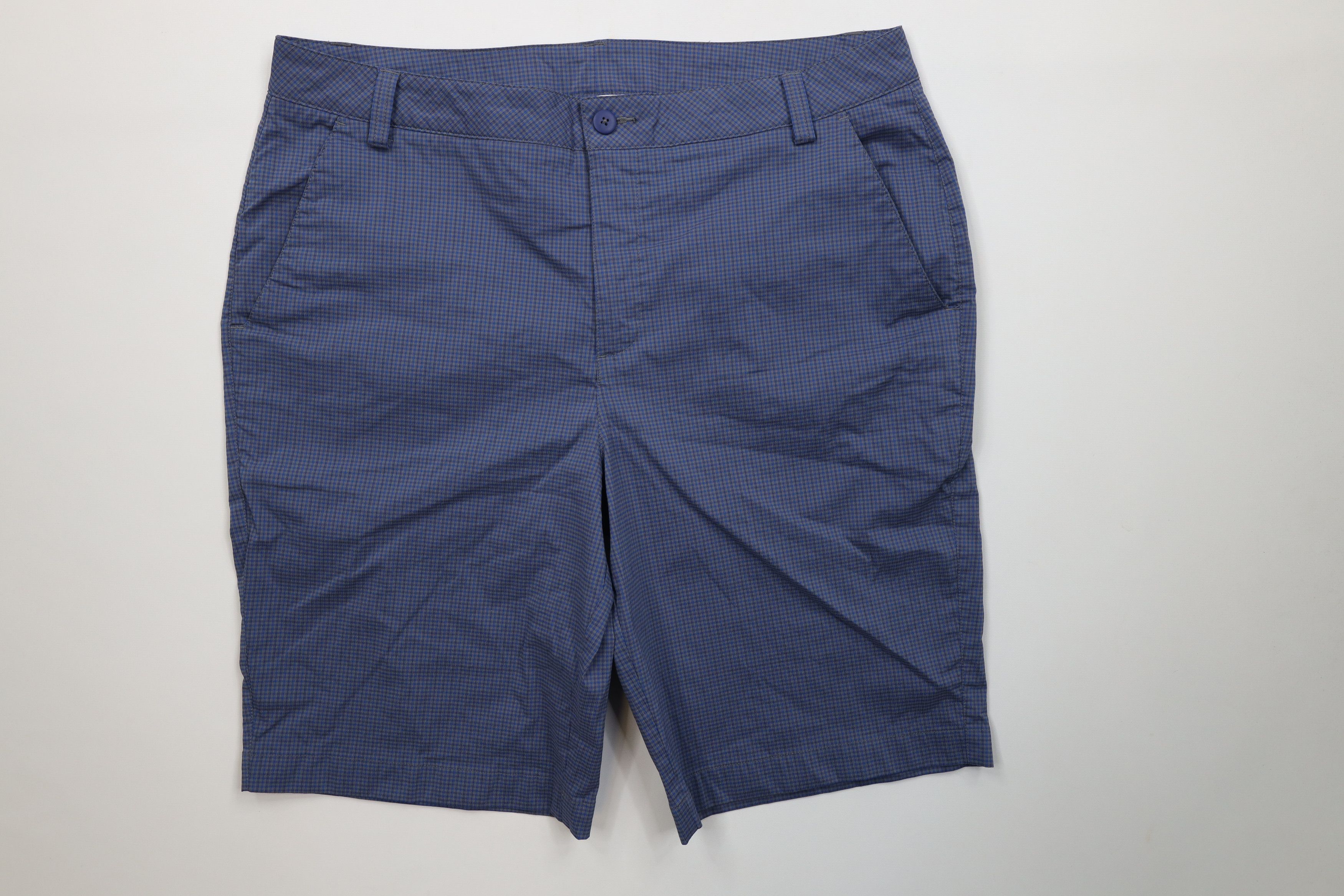 Puma Puma Golf Front Tech Golfing Chino Shorts Blue Plaid Check Size US 38 / EU 54 - 1 Thumbnail