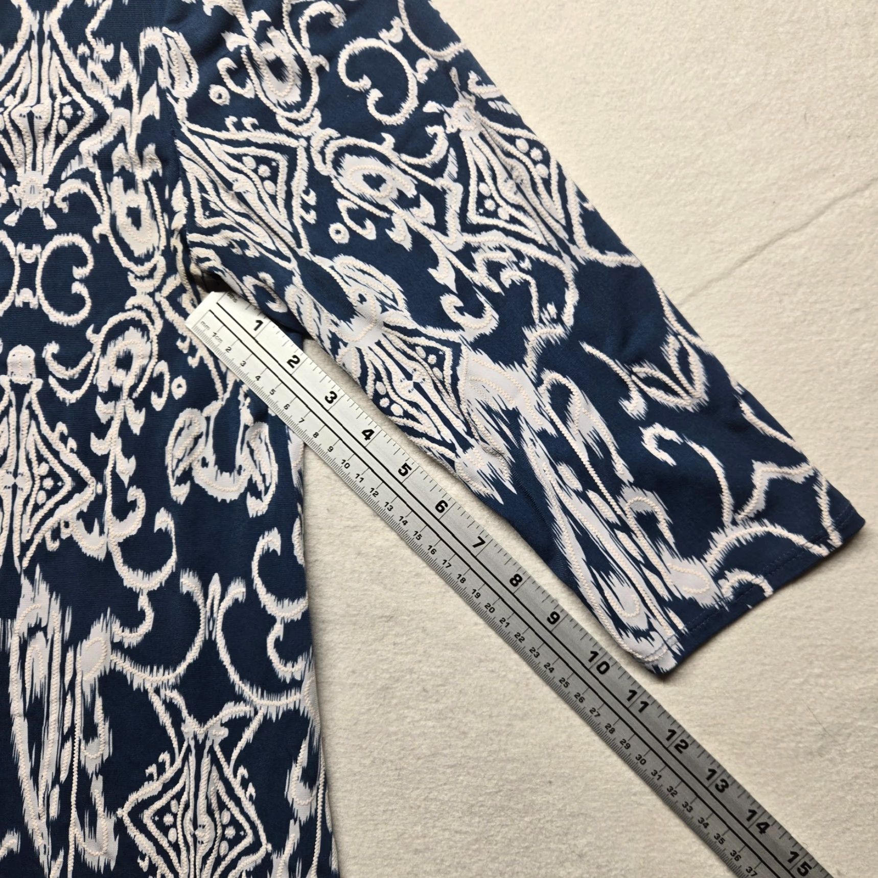 Vintage MSK Blue Shirt Stretch Top V-Neck 3/4 Sleeves Adult Women's Size L Large Size L / US 10 / IT 46 - 5 Thumbnail