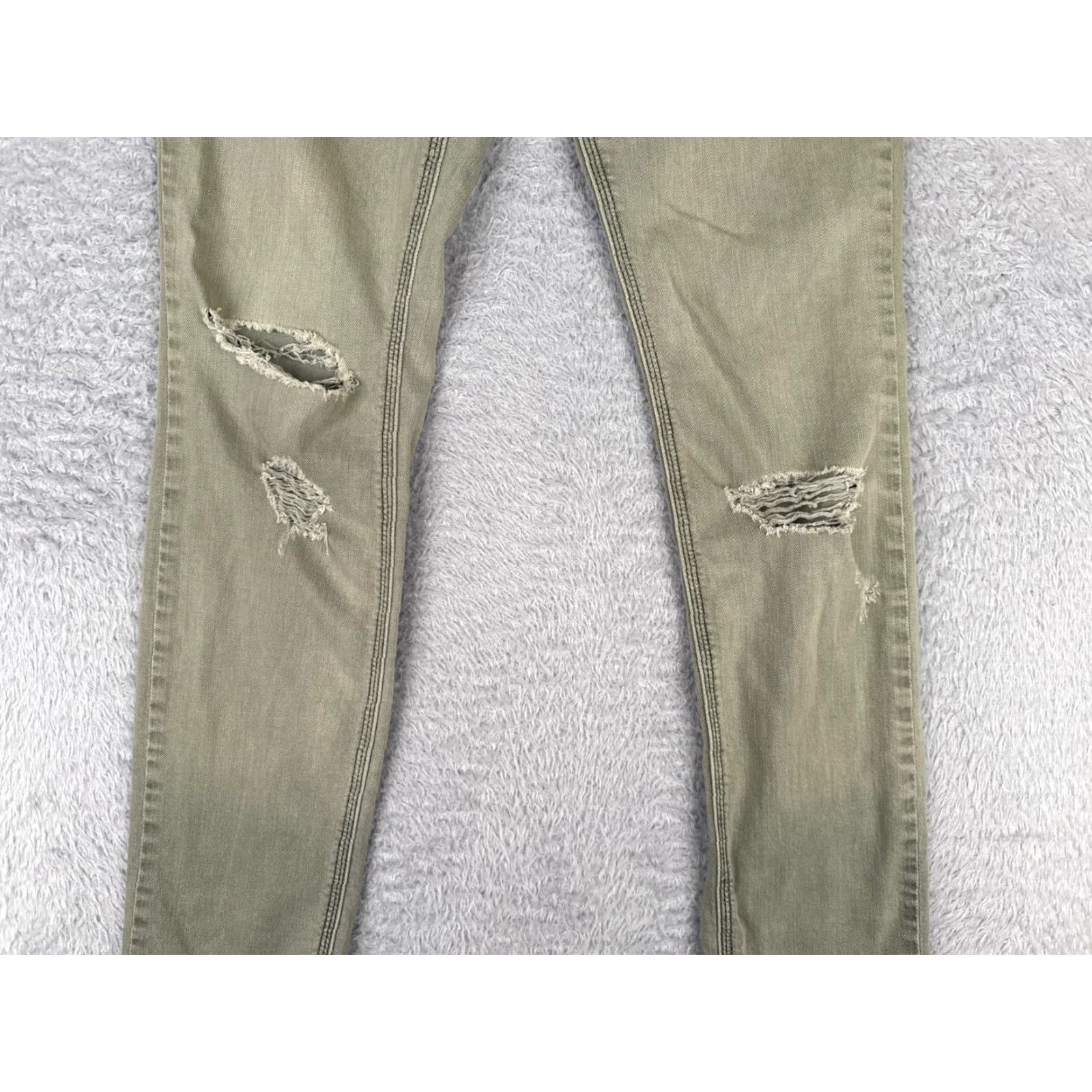 Free People Free People Jeans Womens Green Distressed Skinny Cotton Blend Mid Rise 28x30 Capacity Zip Size 27" / US 4 / IT 40 - 5 Thumbnail