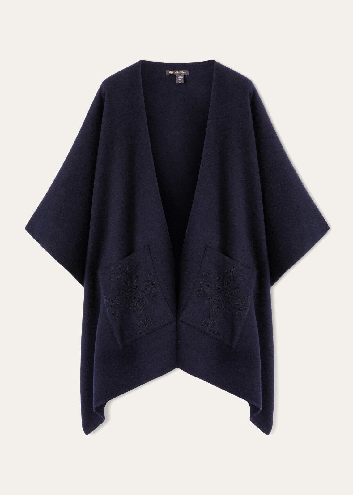 Loro Piana o1srvl11e0824 Size:OS / Teodora Emroidered Cape in Navy Blue Size ONE SIZE - 1 Thumbnail
